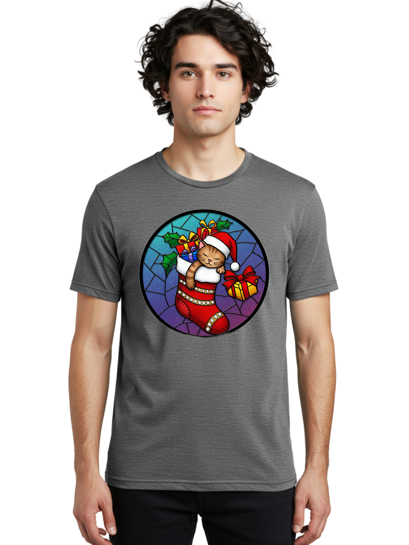 Cat-In-Christmas-Stocking-1 Men'S Graphic Tee, 100% Cotton, Comfortable Casual Summer Wear, Machine Washable, Vintage Camera, Old Camera, Antique Camera, Black Camera, Classic Photography, Photography Equipment, Nostalgic Device, Film Camera, Bal972