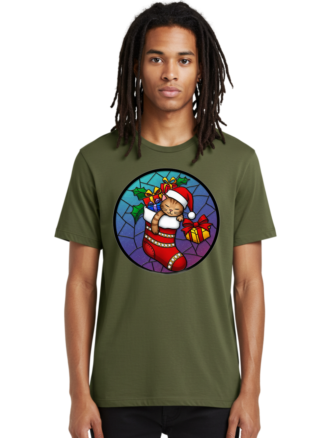 Cat-In-Christmas-Stocking-1 Men'S Graphic Tee, 100% Cotton, Comfortable Casual Summer Wear, Machine Washable, Vintage Camera, Old Camera, Antique Camera, Black Camera, Classic Photography, Photography Equipment, Nostalgic Device, Film Camera, Bal972