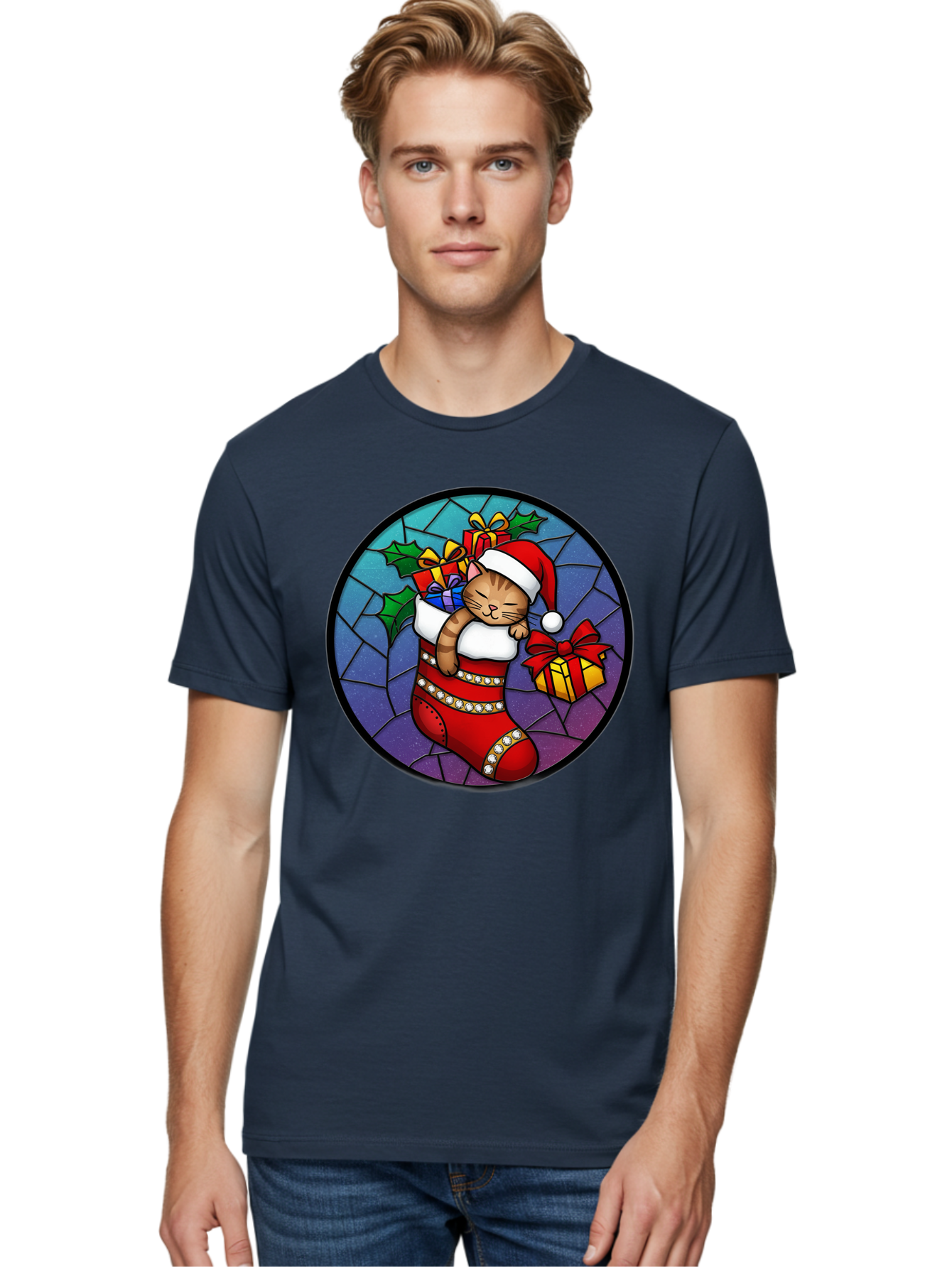 Cat-In-Christmas-Stocking-1 Men'S Graphic Tee, 100% Cotton, Comfortable Casual Summer Wear, Machine Washable, Vintage Camera, Old Camera, Antique Camera, Black Camera, Classic Photography, Photography Equipment, Nostalgic Device, Film Camera, Bal972