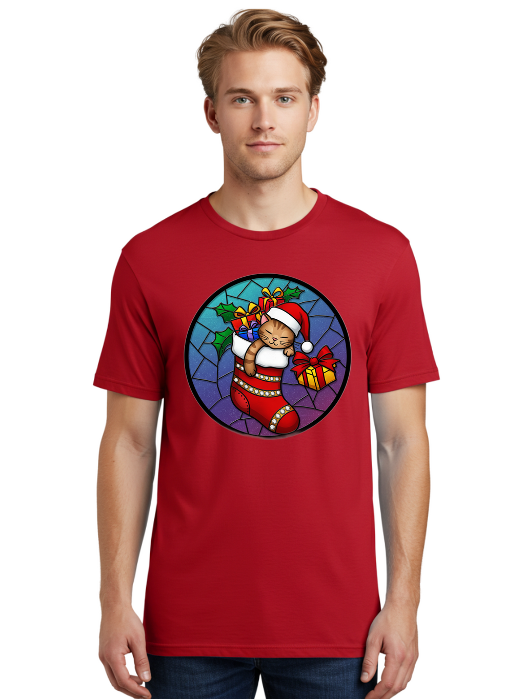 Cat-In-Christmas-Stocking-1 Men'S Graphic Tee, 100% Cotton, Comfortable Casual Summer Wear, Machine Washable, Vintage Camera, Old Camera, Antique Camera, Black Camera, Classic Photography, Photography Equipment, Nostalgic Device, Film Camera, Bal972