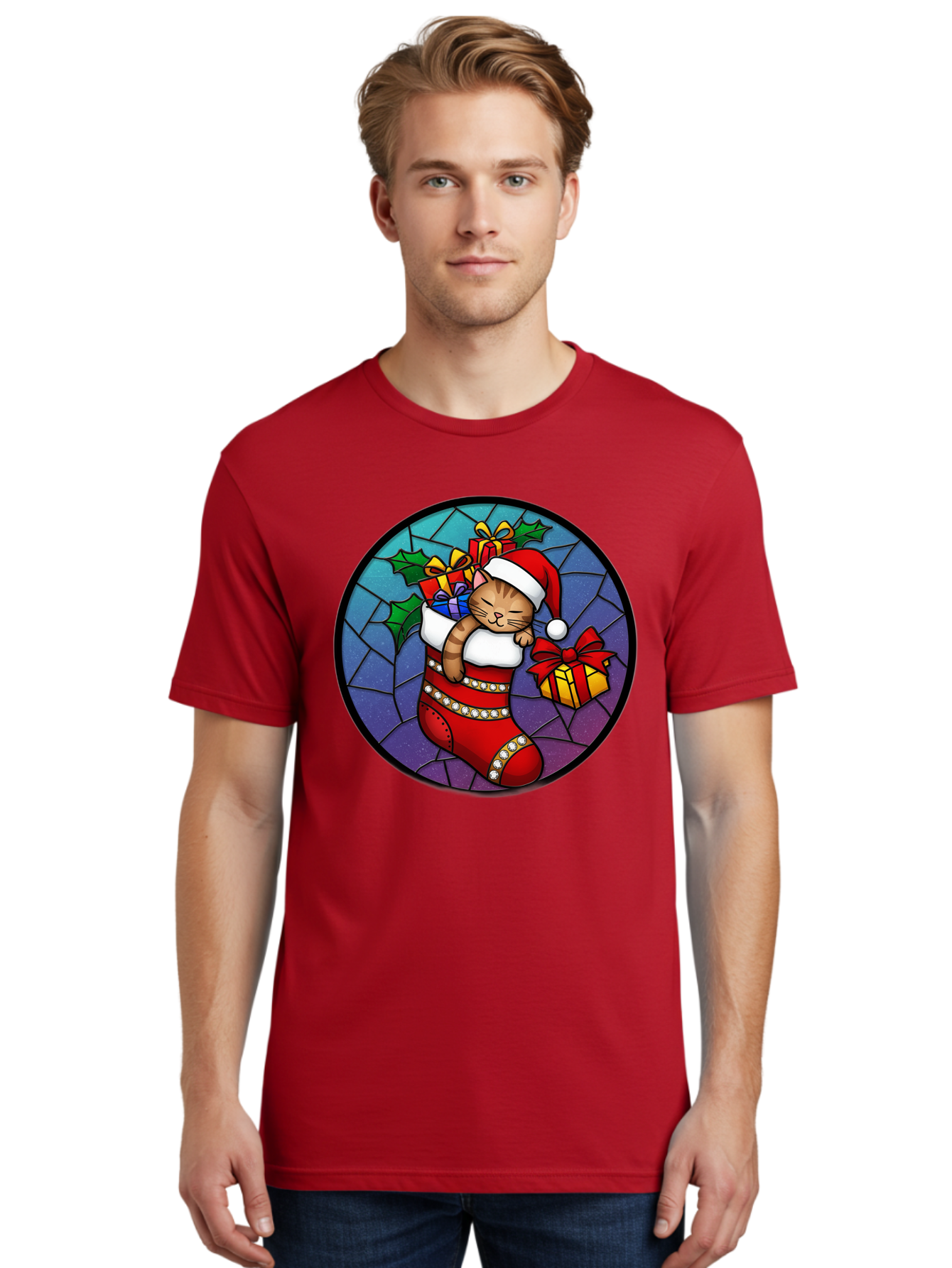 Cat-In-Christmas-Stocking-1 Men'S Graphic Tee, 100% Cotton, Comfortable Casual Summer Wear, Machine Washable, Vintage Camera, Old Camera, Antique Camera, Black Camera, Classic Photography, Photography Equipment, Nostalgic Device, Film Camera, Bal972