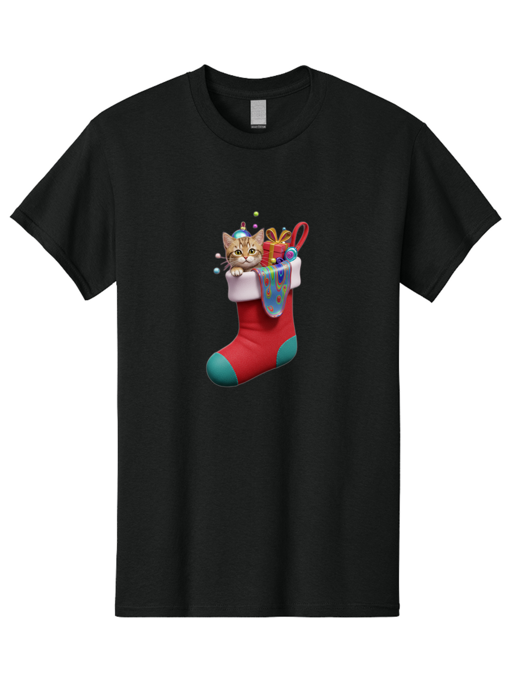 Cat-In-Christmas-Stocking-2 Men'S Graphic Tee, 100% Cotton, Comfortable Casual Summer Wear, Machine Washable, Vintage Camera, Old Camera, Antique Camera, Black Camera, Classic Photography, Photography Equipment, Nostalgic Device, Film Camera, Bal973