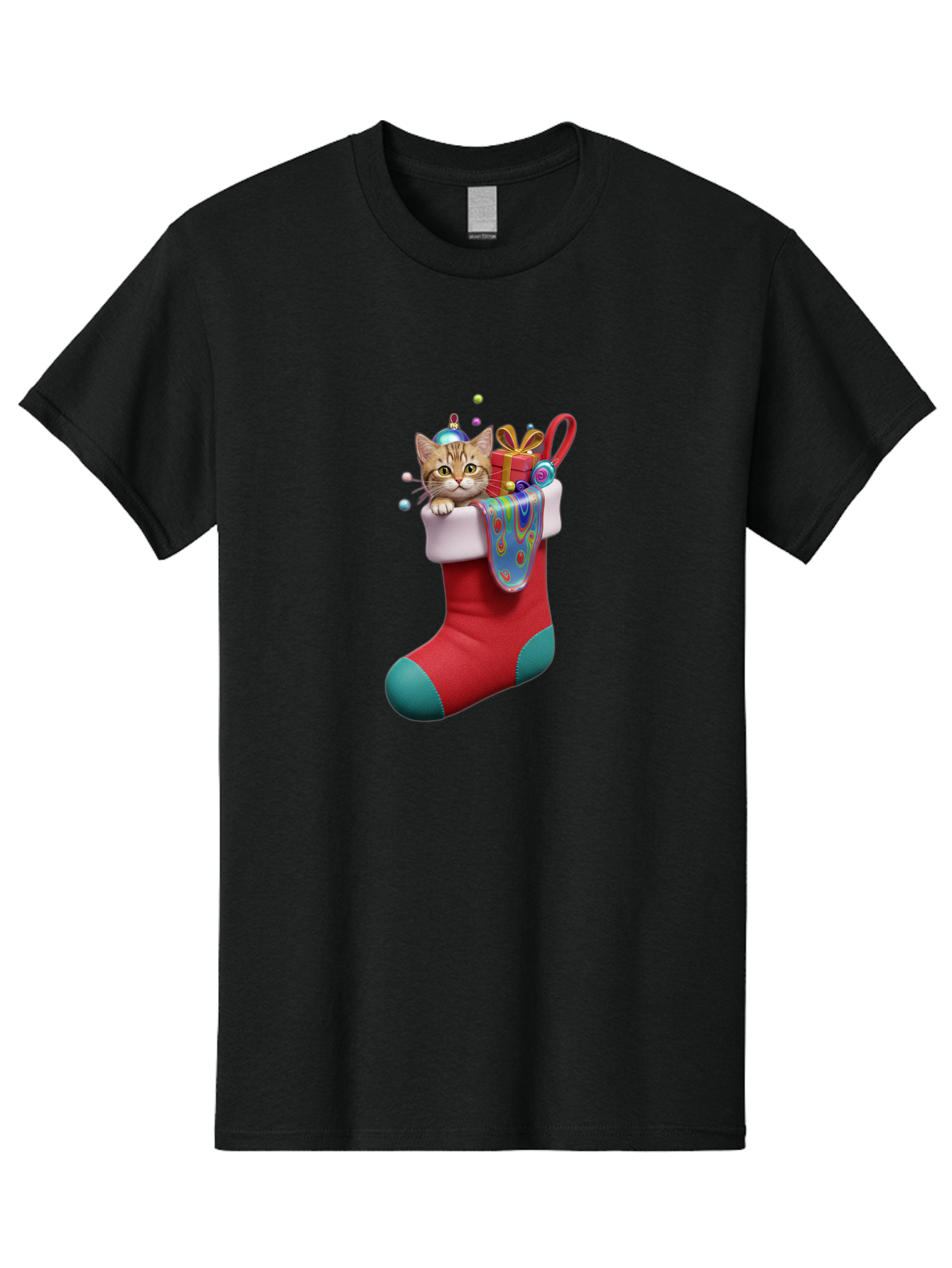 Cat-In-Christmas-Stocking-2 Men'S Graphic Tee, 100% Cotton, Comfortable Casual Summer Wear, Machine Washable, Vintage Camera, Old Camera, Antique Camera, Black Camera, Classic Photography, Photography Equipment, Nostalgic Device, Film Camera, Bal973