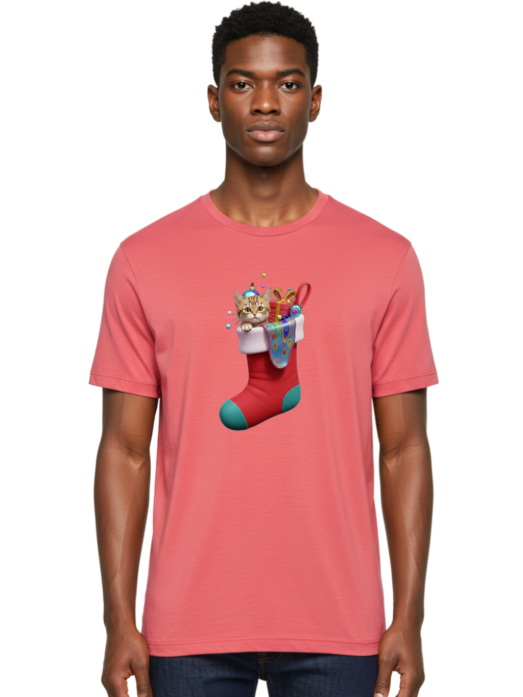 Cat-In-Christmas-Stocking-2 Men'S Graphic Tee, 100% Cotton, Comfortable Casual Summer Wear, Machine Washable, Vintage Camera, Old Camera, Antique Camera, Black Camera, Classic Photography, Photography Equipment, Nostalgic Device, Film Camera, Bal973