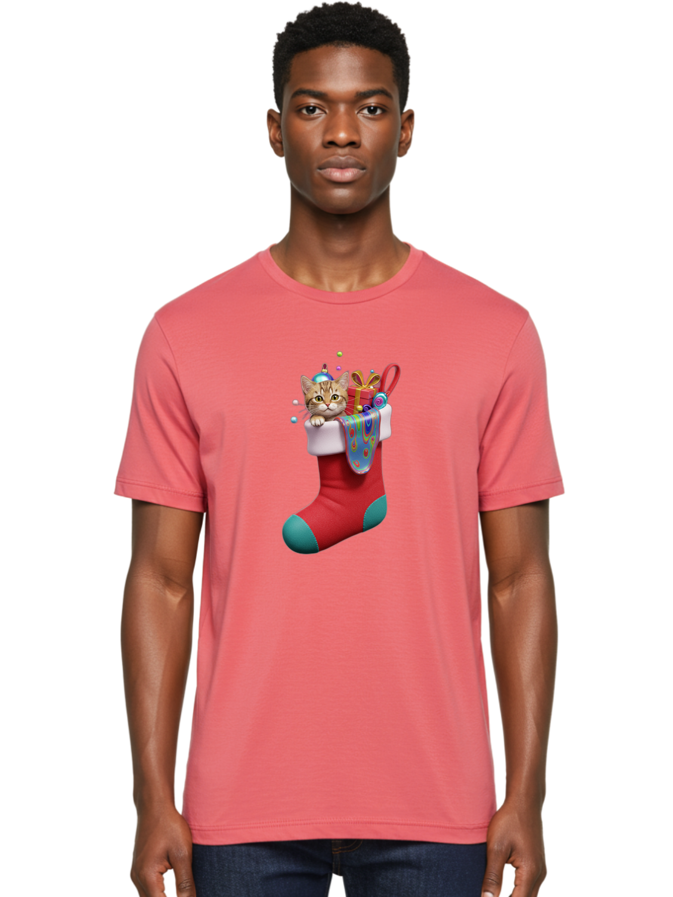 Cat-In-Christmas-Stocking-2 Men'S Graphic Tee, 100% Cotton, Comfortable Casual Summer Wear, Machine Washable, Vintage Camera, Old Camera, Antique Camera, Black Camera, Classic Photography, Photography Equipment, Nostalgic Device, Film Camera, Bal973