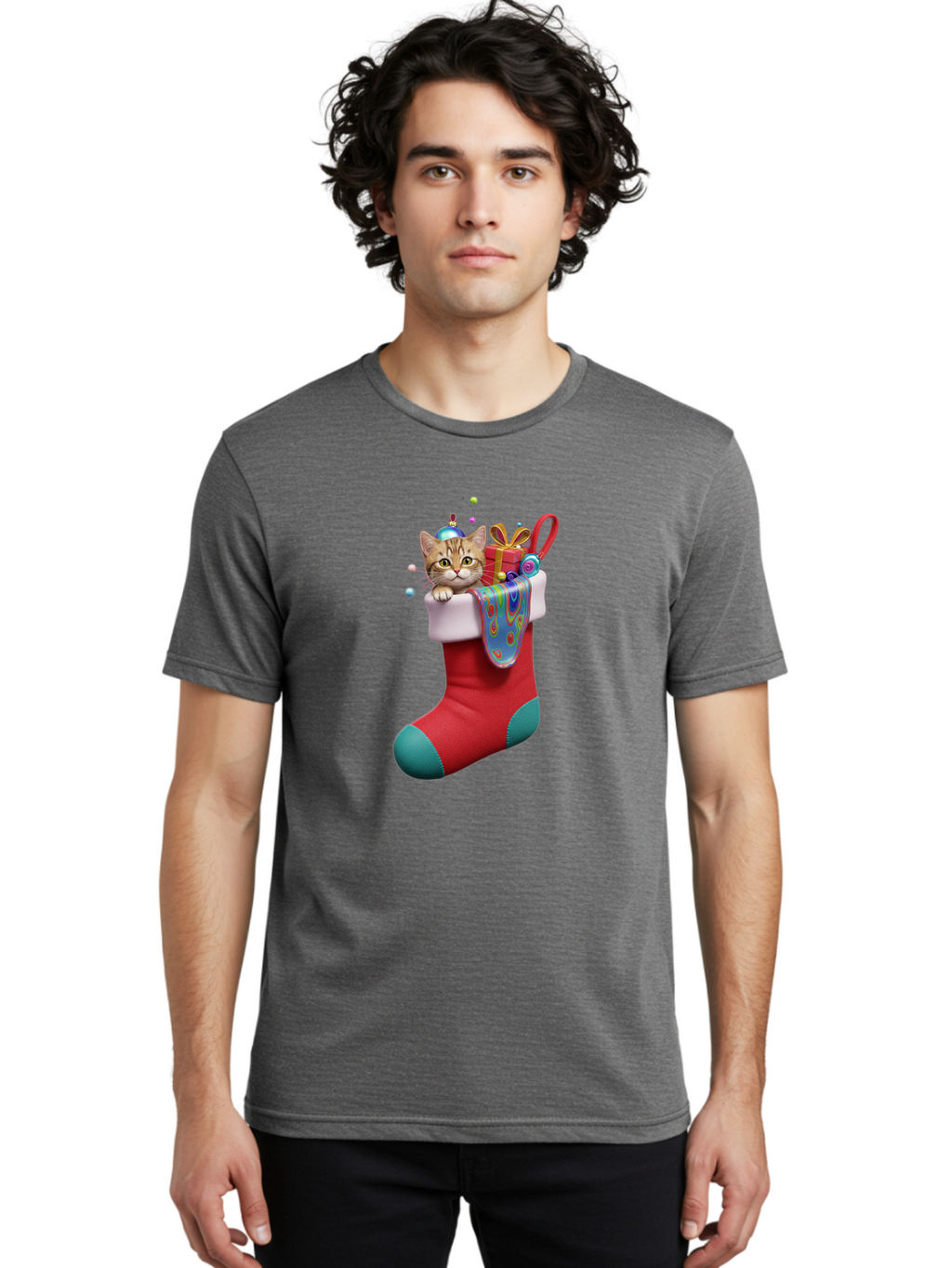 Cat-In-Christmas-Stocking-2 Men'S Graphic Tee, 100% Cotton, Comfortable Casual Summer Wear, Machine Washable, Vintage Camera, Old Camera, Antique Camera, Black Camera, Classic Photography, Photography Equipment, Nostalgic Device, Film Camera, Bal973