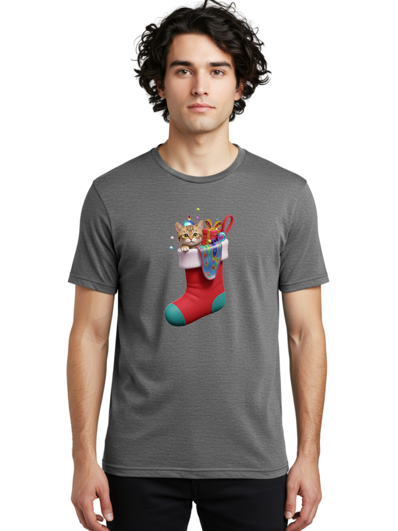 Cat-In-Christmas-Stocking-2 Men'S Graphic Tee, 100% Cotton, Comfortable Casual Summer Wear, Machine Washable, Vintage Camera, Old Camera, Antique Camera, Black Camera, Classic Photography, Photography Equipment, Nostalgic Device, Film Camera, Bal973