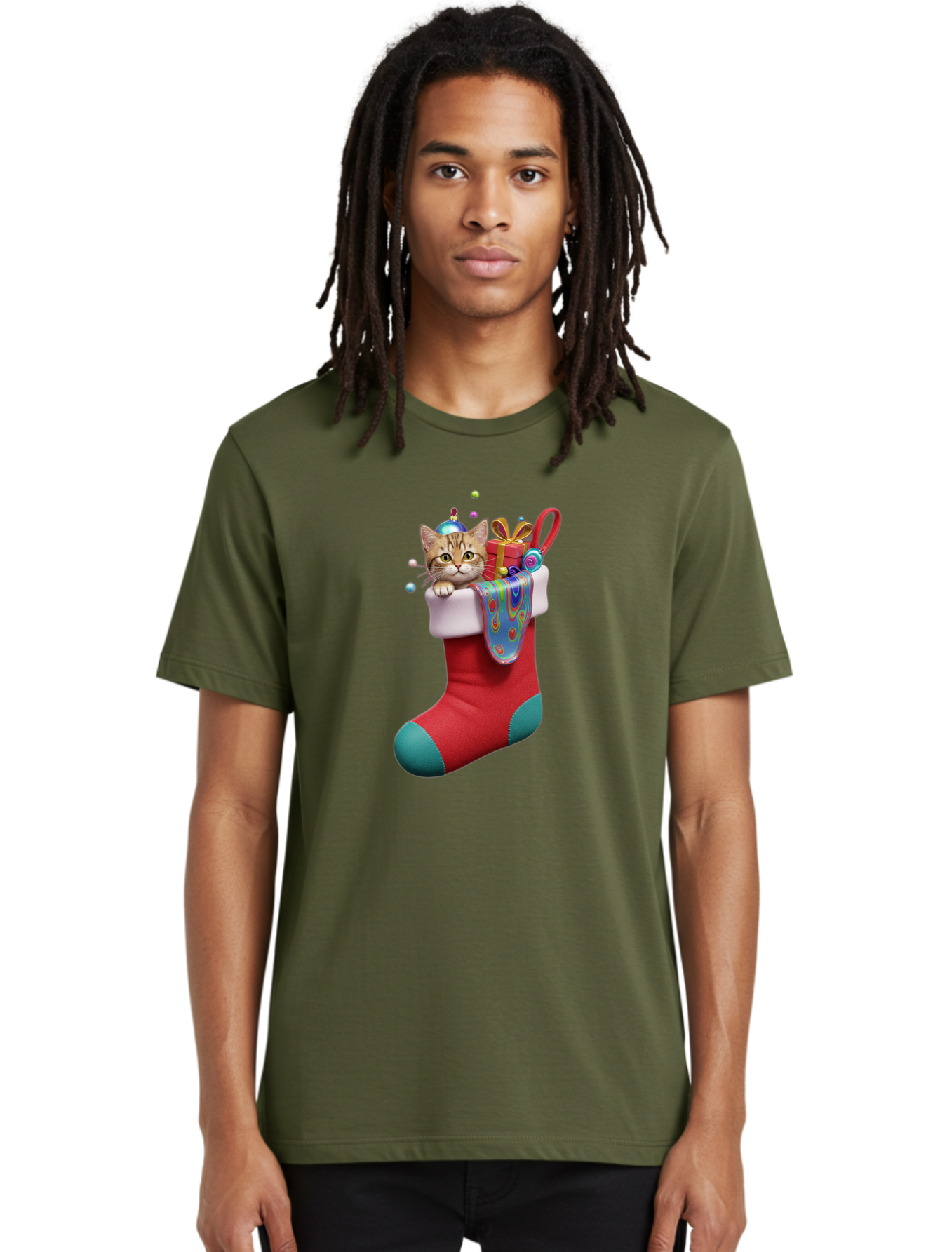 Cat-In-Christmas-Stocking-2 Men'S Graphic Tee, 100% Cotton, Comfortable Casual Summer Wear, Machine Washable, Vintage Camera, Old Camera, Antique Camera, Black Camera, Classic Photography, Photography Equipment, Nostalgic Device, Film Camera, Bal973