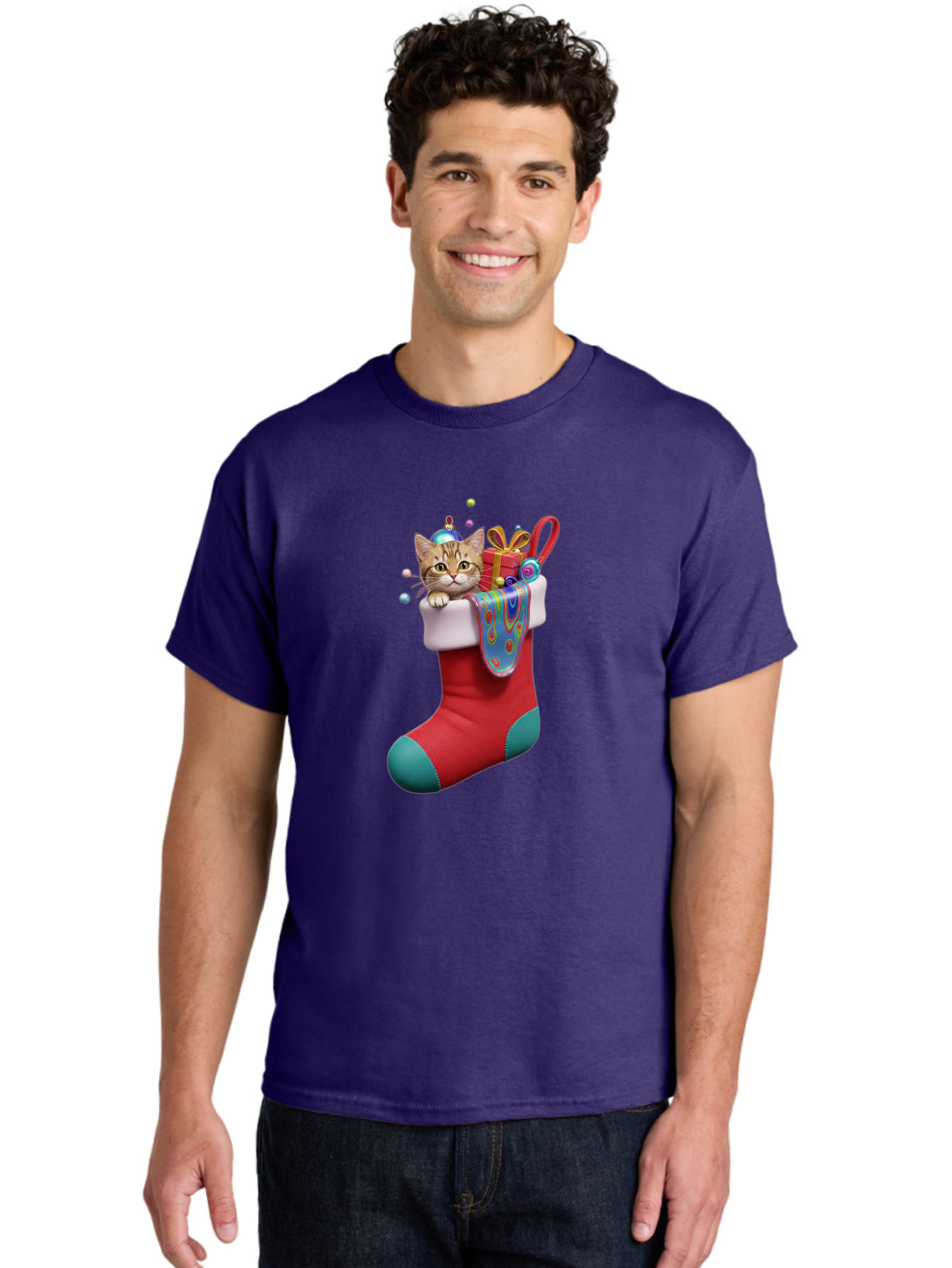 Cat-In-Christmas-Stocking-2 Men'S Graphic Tee, 100% Cotton, Comfortable Casual Summer Wear, Machine Washable, Vintage Camera, Old Camera, Antique Camera, Black Camera, Classic Photography, Photography Equipment, Nostalgic Device, Film Camera, Bal973