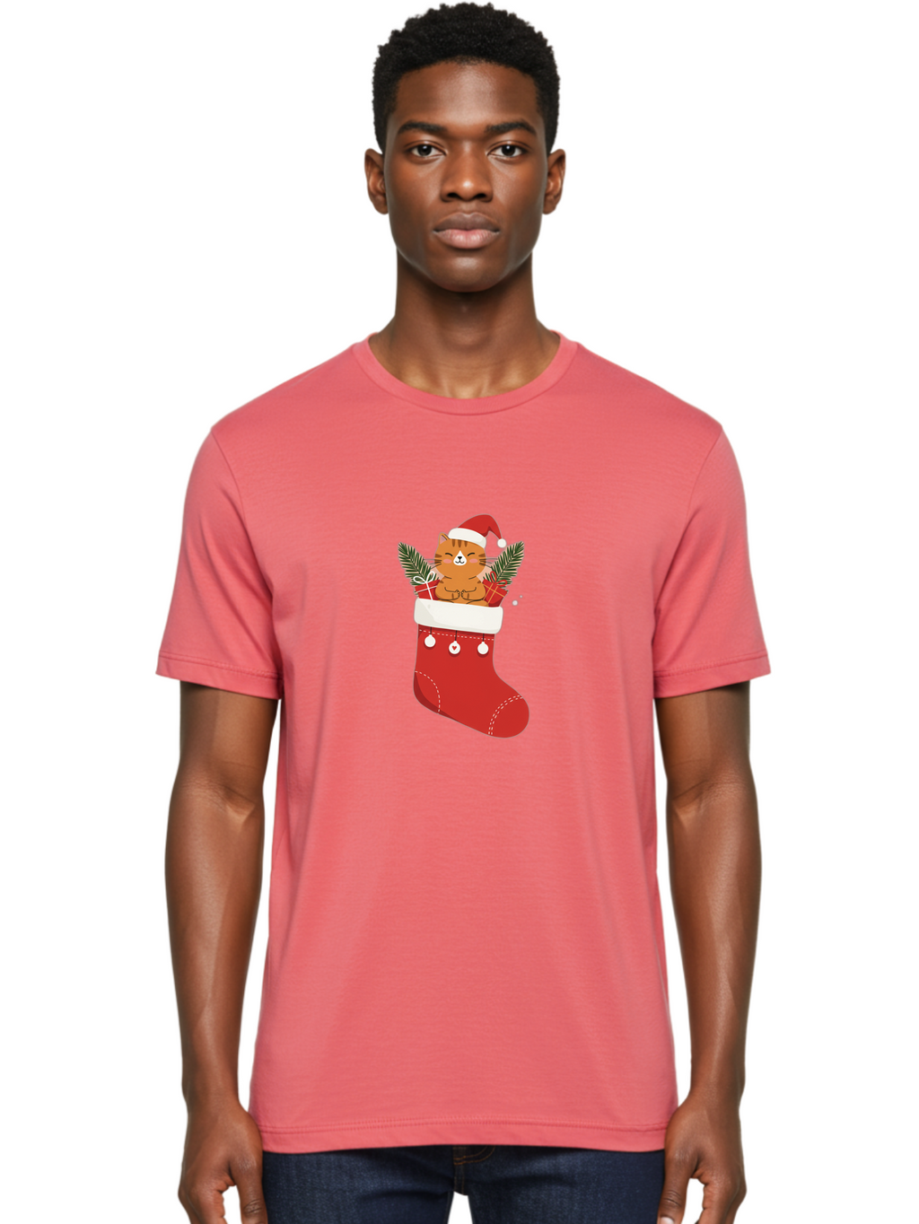 Cat-In-Christmas-Stocking-3 Men'S Graphic Tee, 100% Cotton, Comfortable Casual Summer Wear, Machine Washable, Vintage Camera, Old Camera, Antique Camera, Black Camera, Classic Photography, Photography Equipment, Nostalgic Device, Film Camera, Bal974