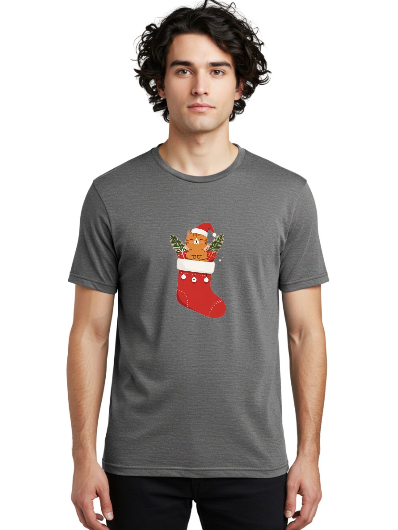 Cat-In-Christmas-Stocking-3 Men'S Graphic Tee, 100% Cotton, Comfortable Casual Summer Wear, Machine Washable, Vintage Camera, Old Camera, Antique Camera, Black Camera, Classic Photography, Photography Equipment, Nostalgic Device, Film Camera, Bal974