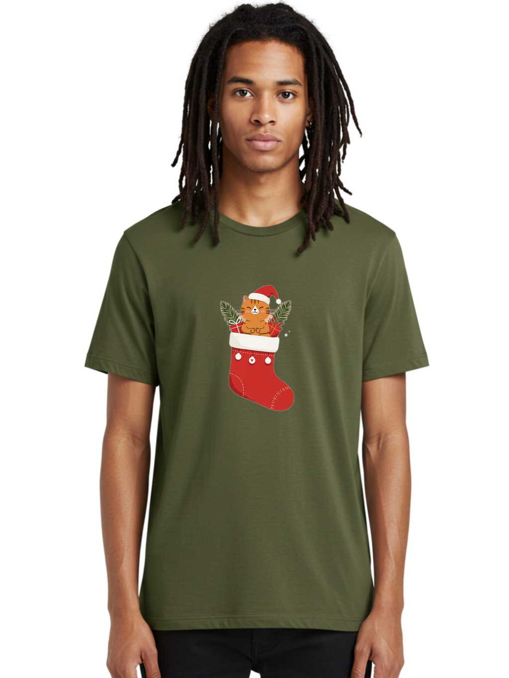 Cat-In-Christmas-Stocking-3 Men'S Graphic Tee, 100% Cotton, Comfortable Casual Summer Wear, Machine Washable, Vintage Camera, Old Camera, Antique Camera, Black Camera, Classic Photography, Photography Equipment, Nostalgic Device, Film Camera, Bal974