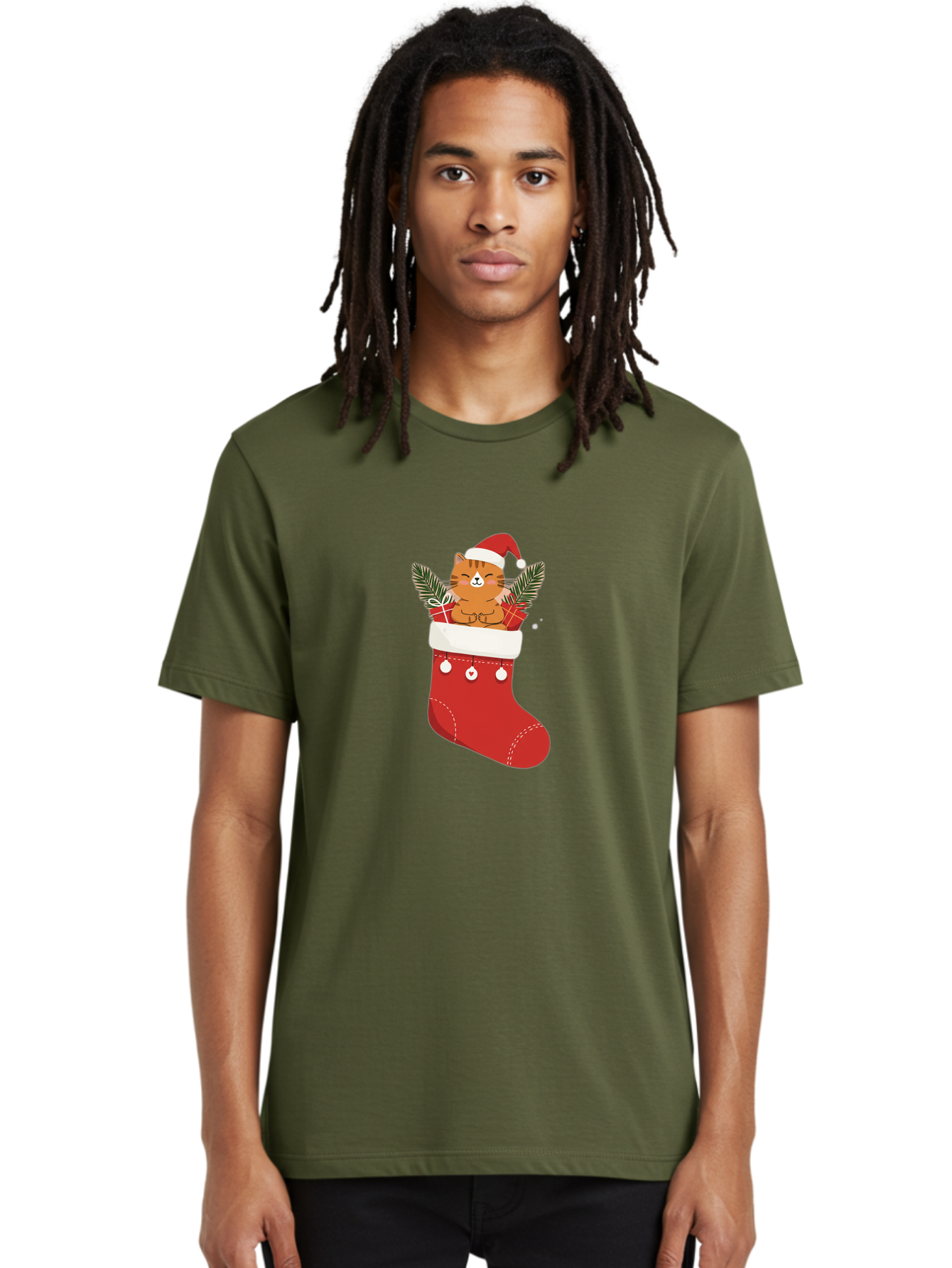 Cat-In-Christmas-Stocking-3 Men'S Graphic Tee, 100% Cotton, Comfortable Casual Summer Wear, Machine Washable, Vintage Camera, Old Camera, Antique Camera, Black Camera, Classic Photography, Photography Equipment, Nostalgic Device, Film Camera, Bal974