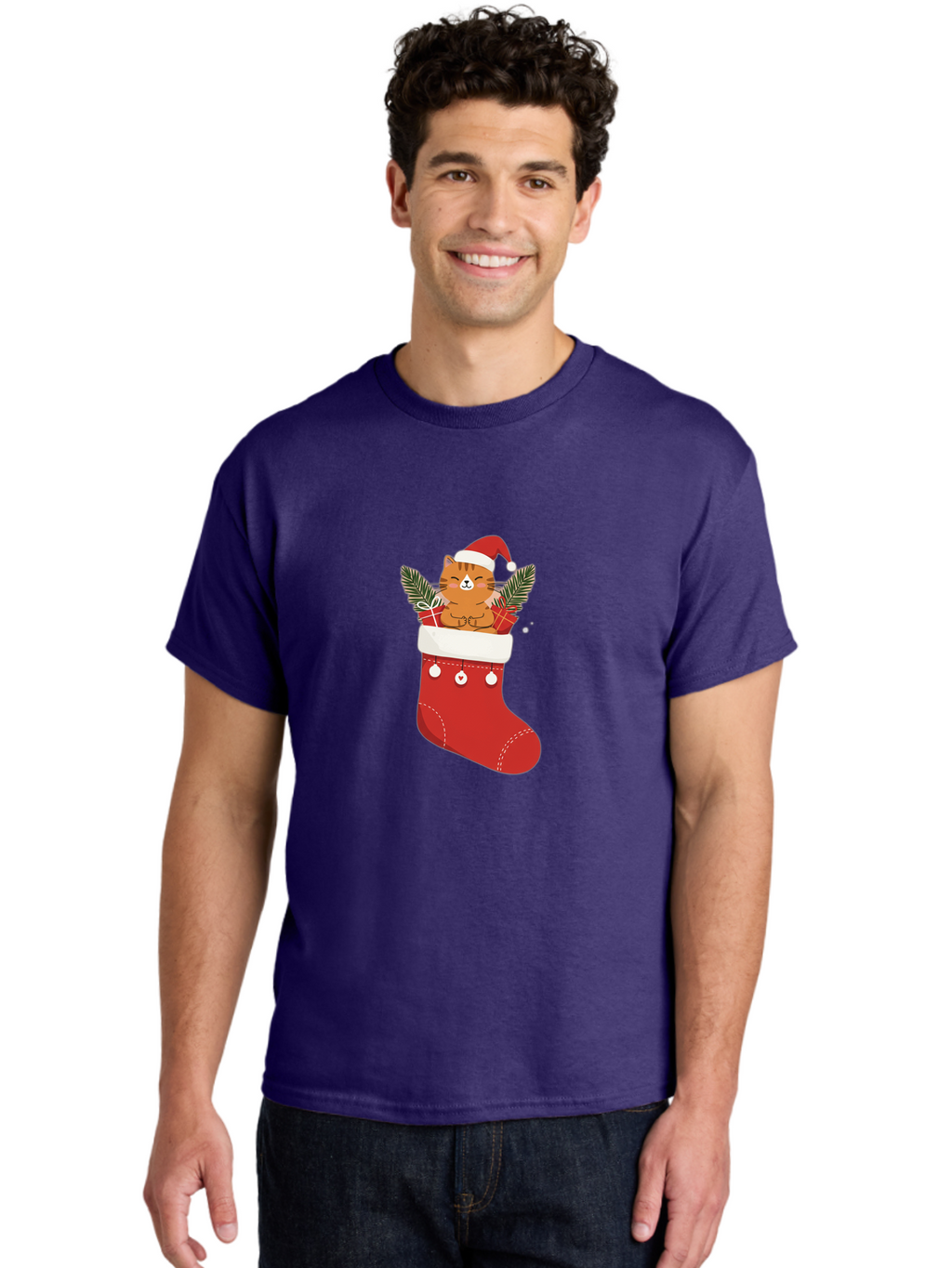 Cat-In-Christmas-Stocking-3 Men'S Graphic Tee, 100% Cotton, Comfortable Casual Summer Wear, Machine Washable, Vintage Camera, Old Camera, Antique Camera, Black Camera, Classic Photography, Photography Equipment, Nostalgic Device, Film Camera, Bal974