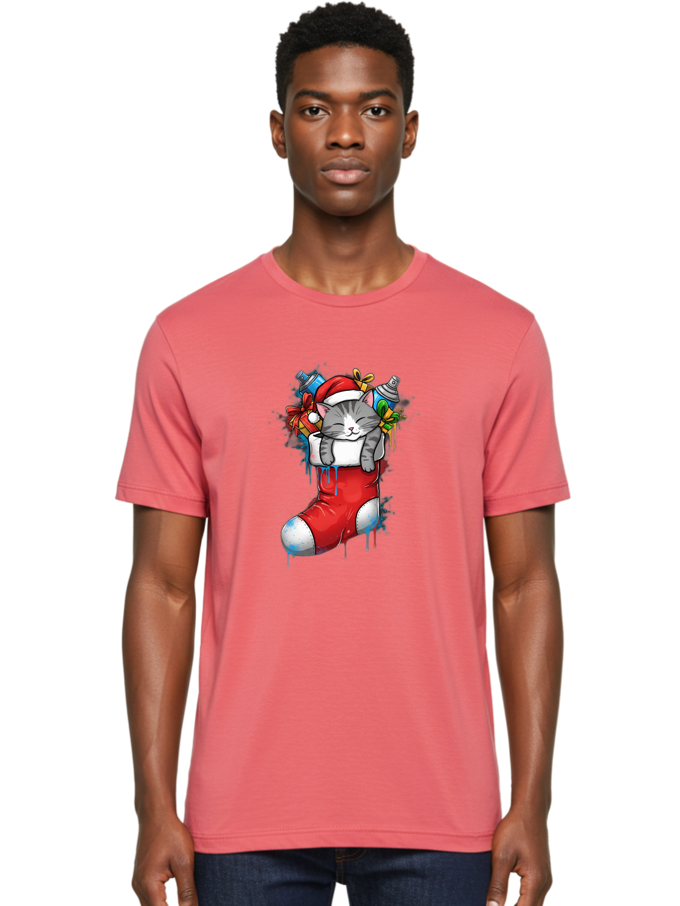 Cat-In-Christmas-Stocking-4 Men'S Graphic Tee, 100% Cotton, Comfortable Casual Summer Wear, Machine Washable, Vintage Camera, Old Camera, Antique Camera, Black Camera, Classic Photography, Photography Equipment, Nostalgic Device, Film Camera, Bal975