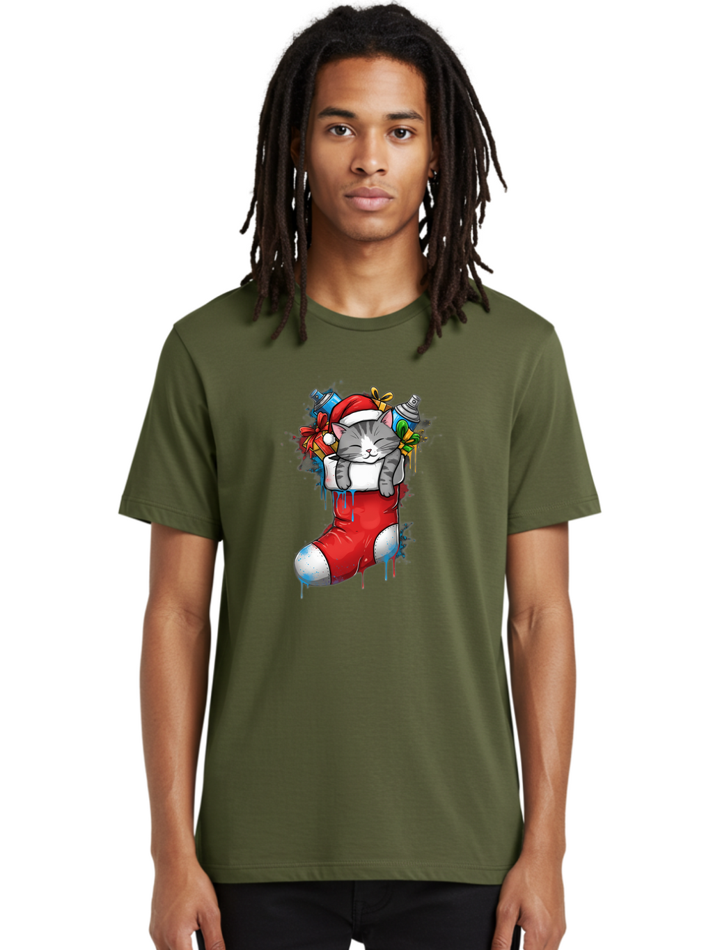Cat-In-Christmas-Stocking-4 Men'S Graphic Tee, 100% Cotton, Comfortable Casual Summer Wear, Machine Washable, Vintage Camera, Old Camera, Antique Camera, Black Camera, Classic Photography, Photography Equipment, Nostalgic Device, Film Camera, Bal975