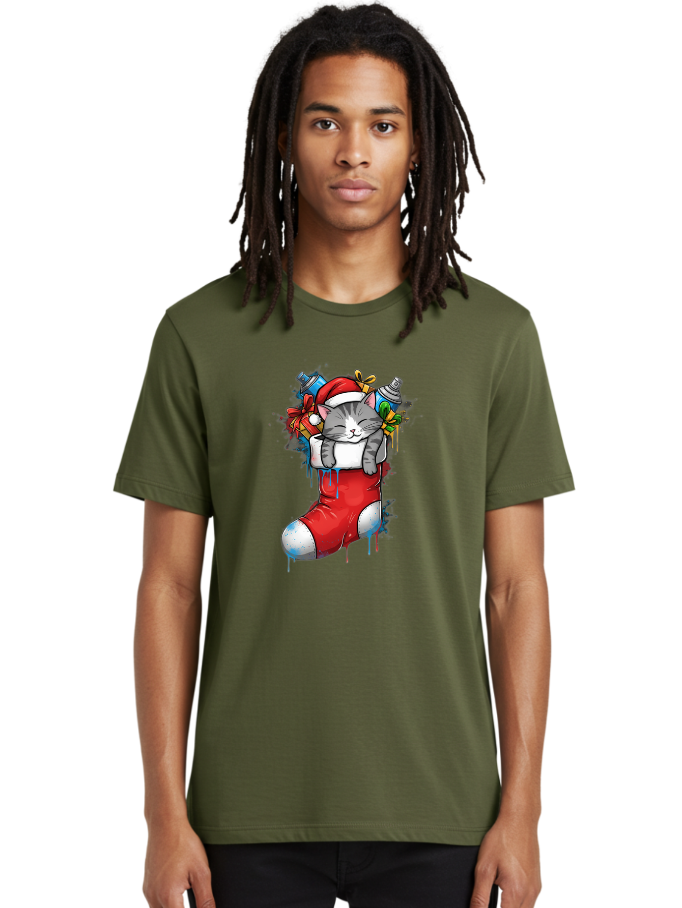 Cat-In-Christmas-Stocking-4 Men'S Graphic Tee, 100% Cotton, Comfortable Casual Summer Wear, Machine Washable, Vintage Camera, Old Camera, Antique Camera, Black Camera, Classic Photography, Photography Equipment, Nostalgic Device, Film Camera, Bal975