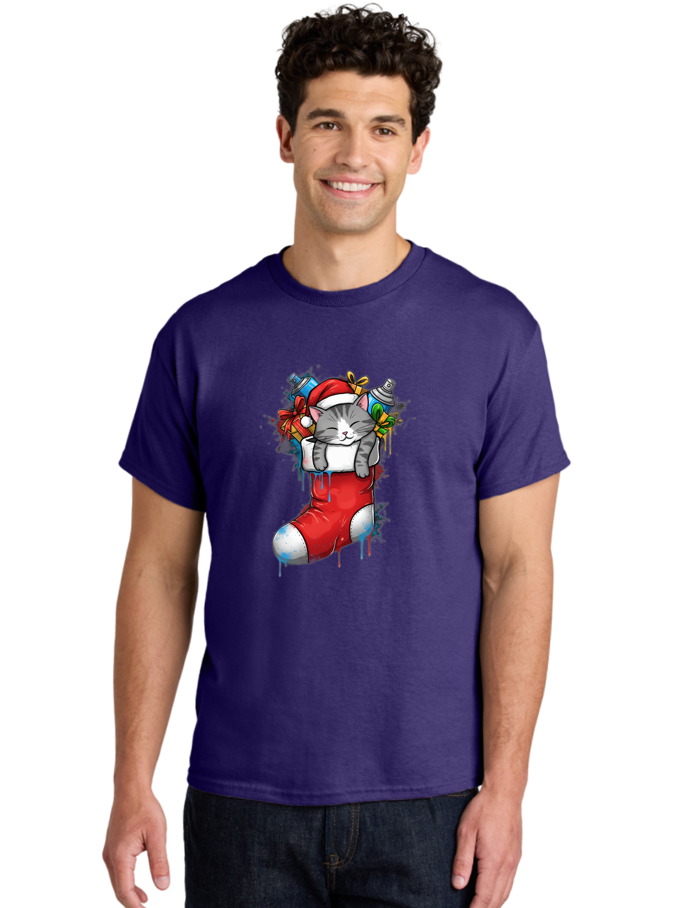 Cat-In-Christmas-Stocking-4 Men'S Graphic Tee, 100% Cotton, Comfortable Casual Summer Wear, Machine Washable, Vintage Camera, Old Camera, Antique Camera, Black Camera, Classic Photography, Photography Equipment, Nostalgic Device, Film Camera, Bal975
