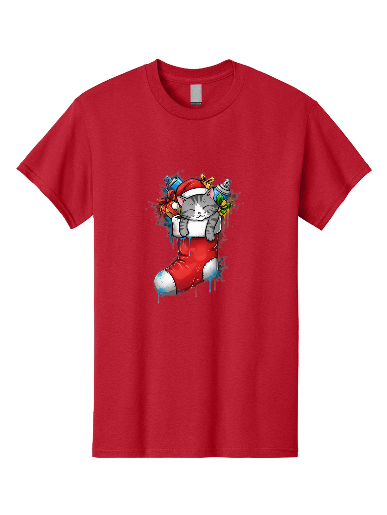 Cat-In-Christmas-Stocking-4 Men'S Graphic Tee, 100% Cotton, Comfortable Casual Summer Wear, Machine Washable, Vintage Camera, Old Camera, Antique Camera, Black Camera, Classic Photography, Photography Equipment, Nostalgic Device, Film Camera, Bal975