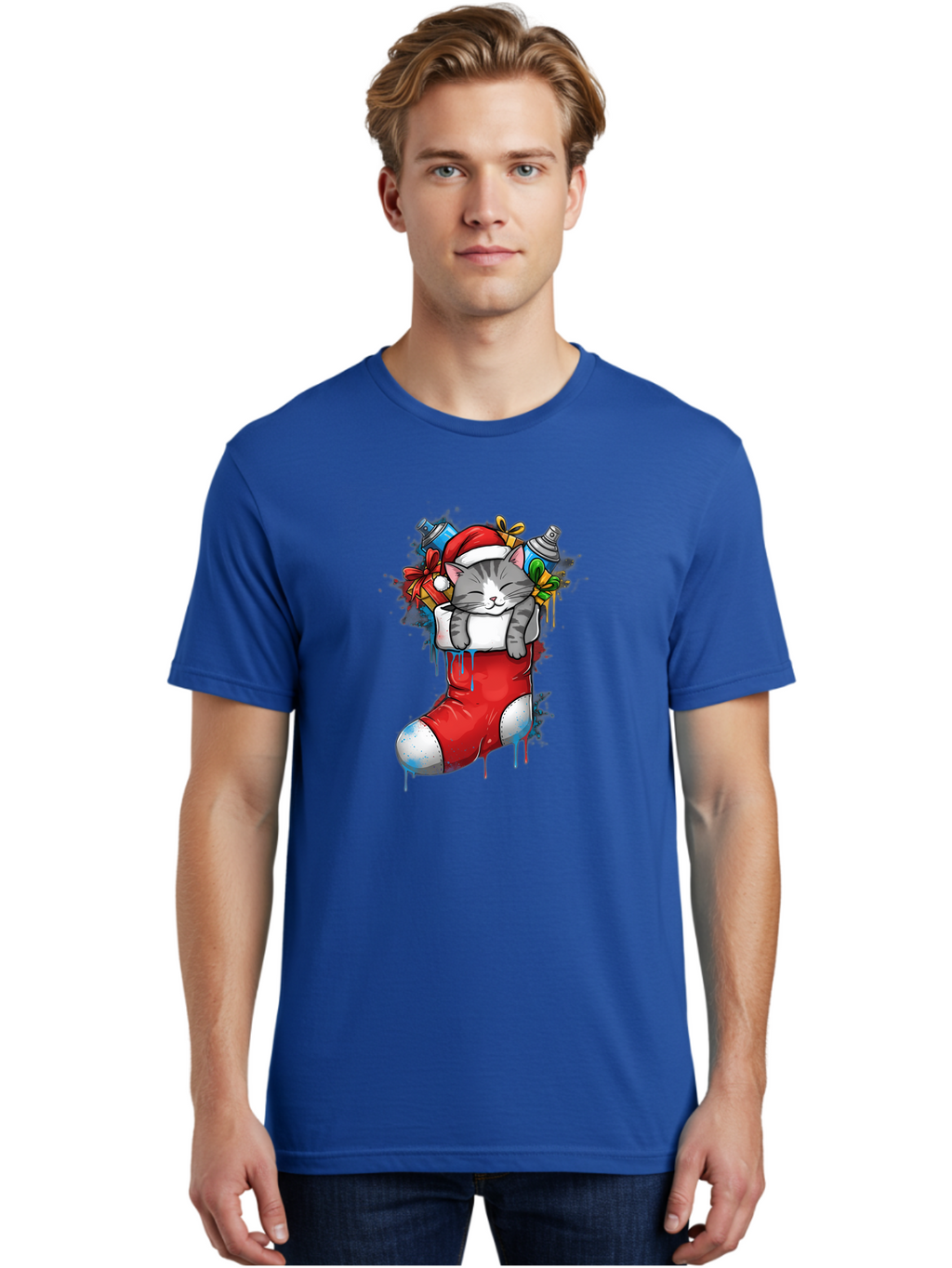 Cat-In-Christmas-Stocking-4 Men'S Graphic Tee, 100% Cotton, Comfortable Casual Summer Wear, Machine Washable, Vintage Camera, Old Camera, Antique Camera, Black Camera, Classic Photography, Photography Equipment, Nostalgic Device, Film Camera, Bal975