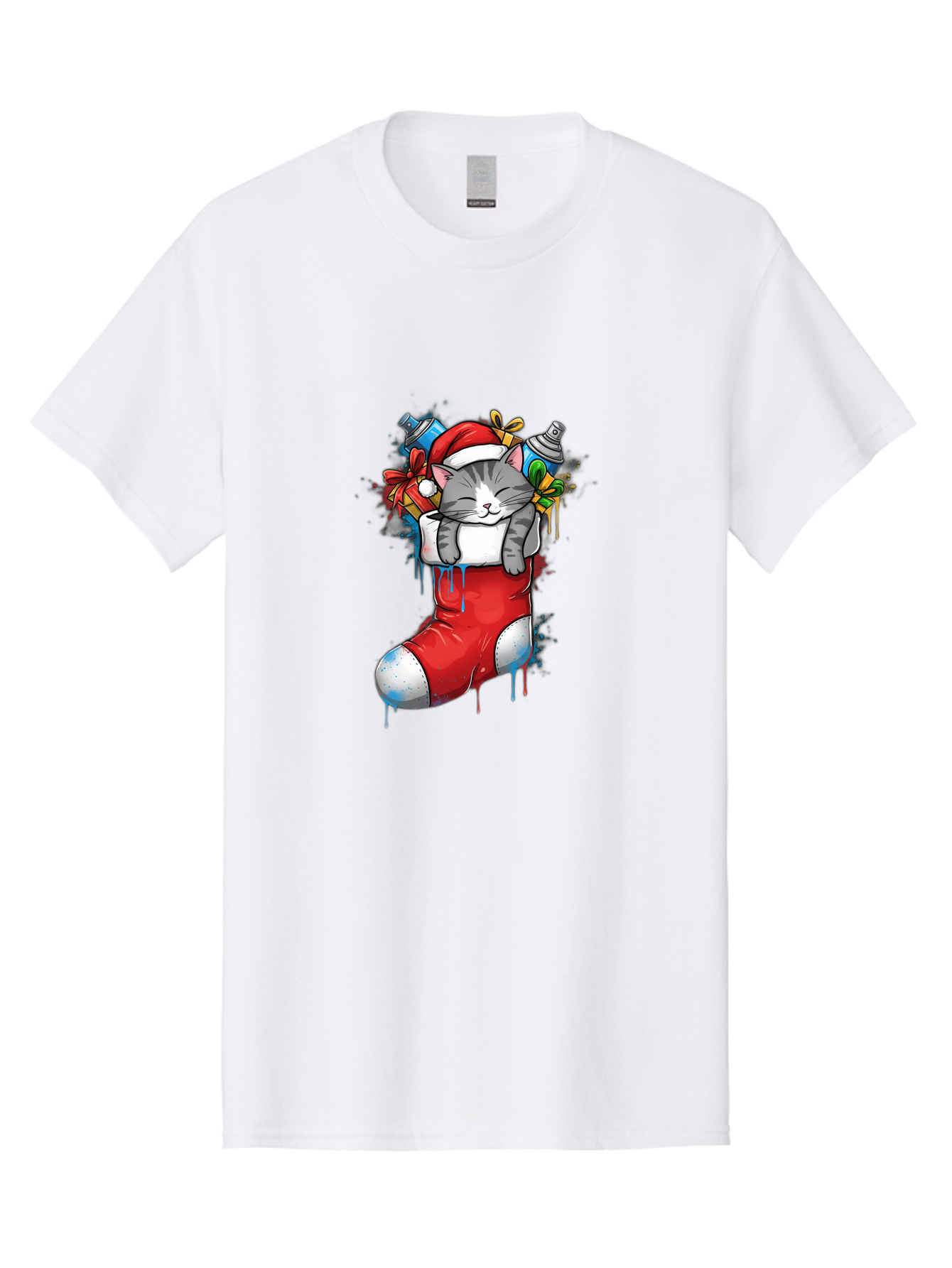 Cat-In-Christmas-Stocking-4 Men'S Graphic Tee, 100% Cotton, Comfortable Casual Summer Wear, Machine Washable, Vintage Camera, Old Camera, Antique Camera, Black Camera, Classic Photography, Photography Equipment, Nostalgic Device, Film Camera, Bal975