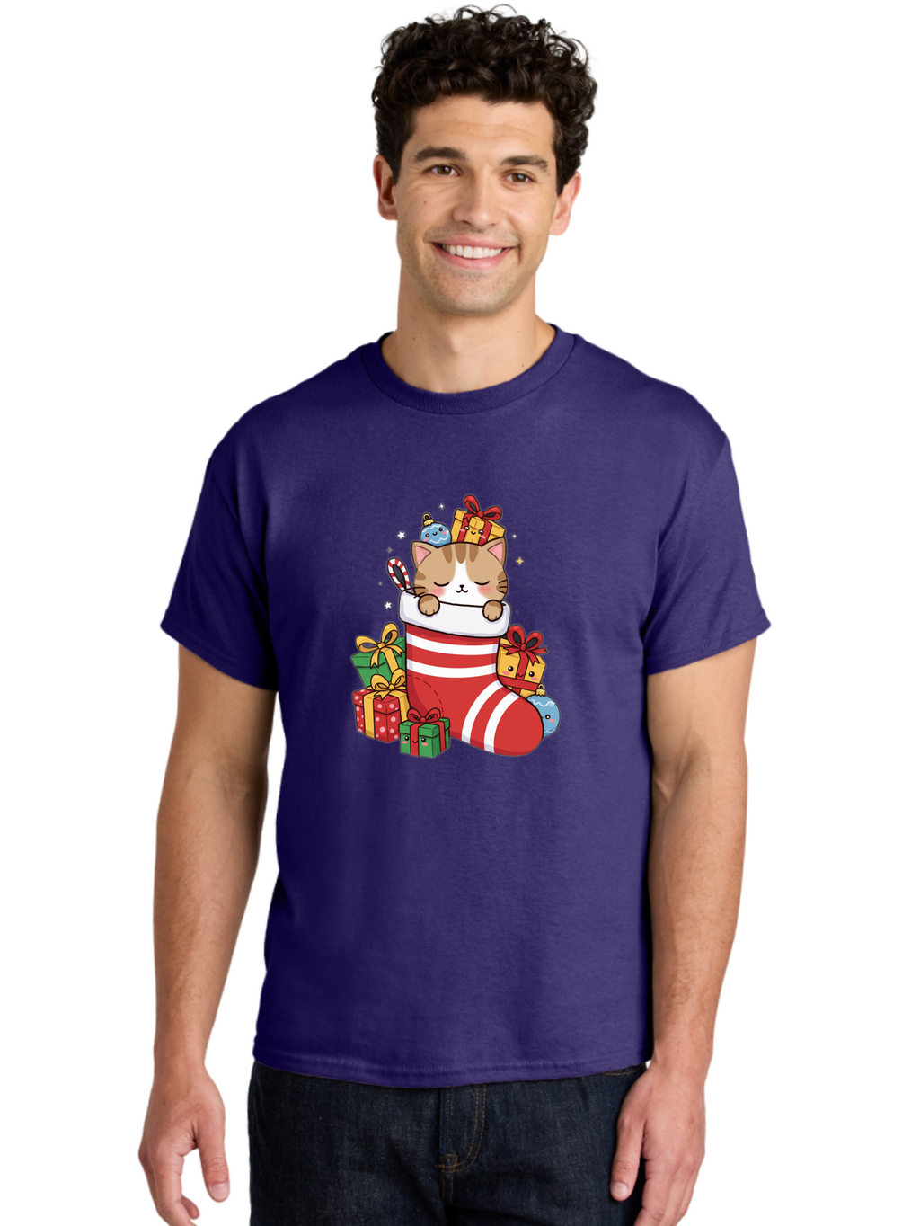 Cat-In-Christmas-Stocking-5 Men'S Graphic Tee, 100% Cotton, Comfortable Casual Summer Wear, Machine Washable, Vintage Camera, Old Camera, Antique Camera, Black Camera, Classic Photography, Photography Equipment, Nostalgic Device, Film Camera, Bal976