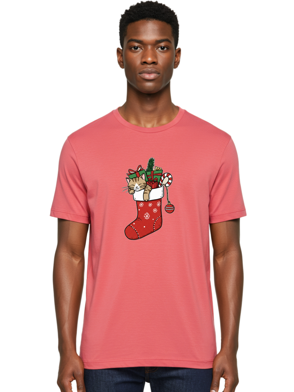 Cat-In-Christmas-Stocking-6 Men'S Graphic Tee, 100% Cotton, Comfortable Casual Summer Wear, Machine Washable, Vintage Camera, Old Camera, Antique Camera, Black Camera, Classic Photography, Photography Equipment, Nostalgic Device, Film Camera, Bal977