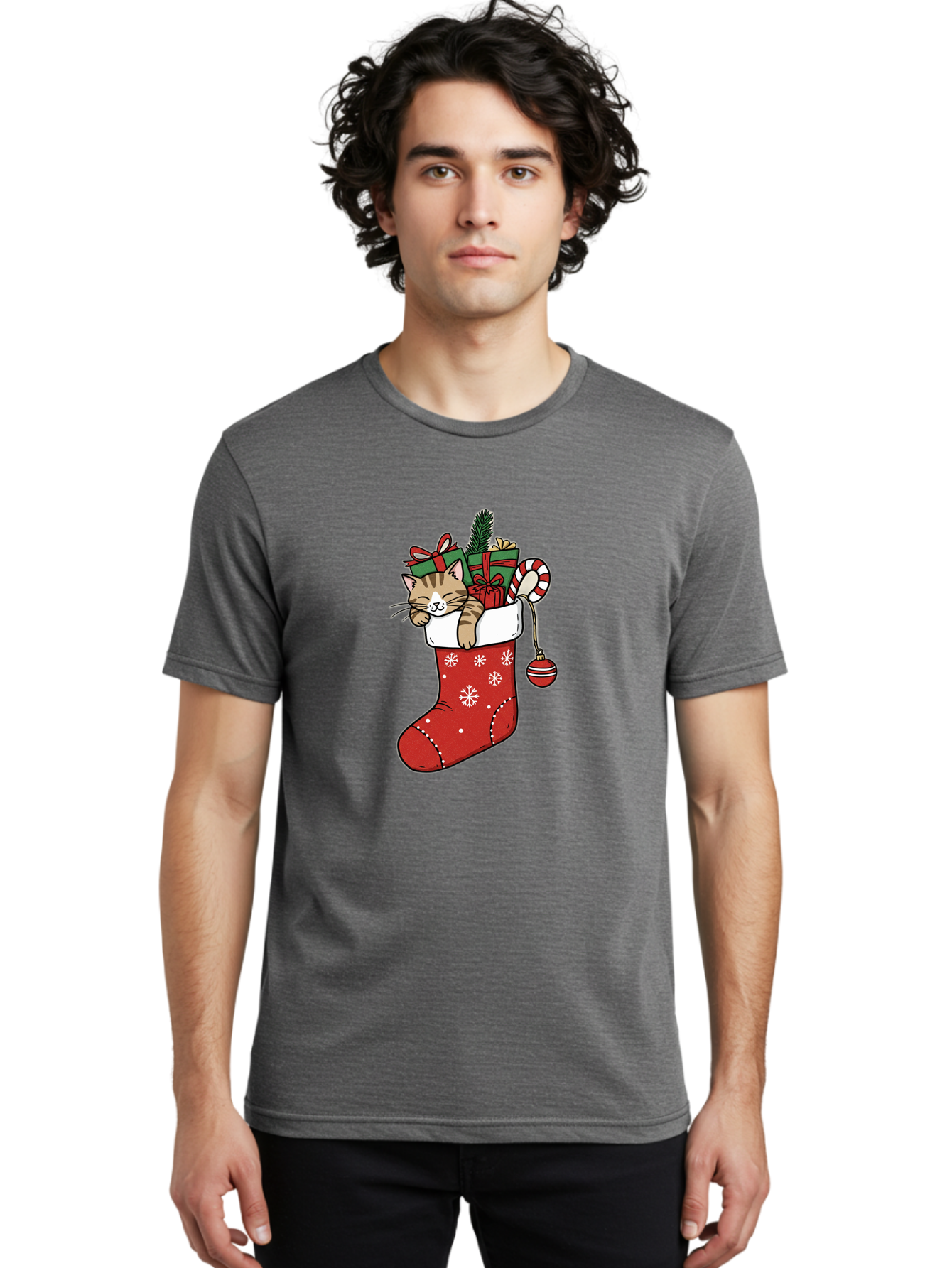 Cat-In-Christmas-Stocking-6 Men'S Graphic Tee, 100% Cotton, Comfortable Casual Summer Wear, Machine Washable, Vintage Camera, Old Camera, Antique Camera, Black Camera, Classic Photography, Photography Equipment, Nostalgic Device, Film Camera, Bal977