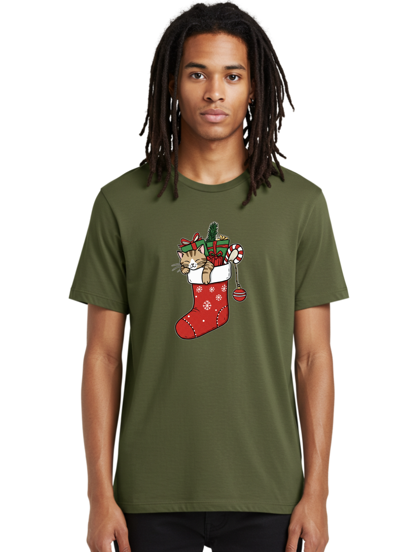 Cat-In-Christmas-Stocking-6 Men'S Graphic Tee, 100% Cotton, Comfortable Casual Summer Wear, Machine Washable, Vintage Camera, Old Camera, Antique Camera, Black Camera, Classic Photography, Photography Equipment, Nostalgic Device, Film Camera, Bal977