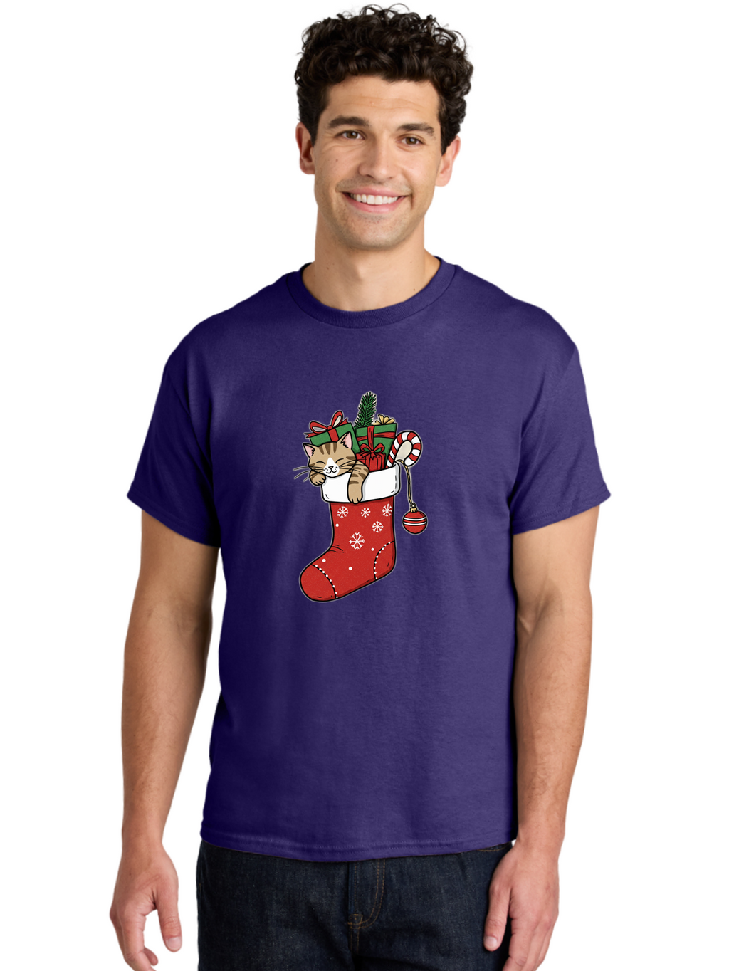 Cat-In-Christmas-Stocking-6 Men'S Graphic Tee, 100% Cotton, Comfortable Casual Summer Wear, Machine Washable, Vintage Camera, Old Camera, Antique Camera, Black Camera, Classic Photography, Photography Equipment, Nostalgic Device, Film Camera, Bal977