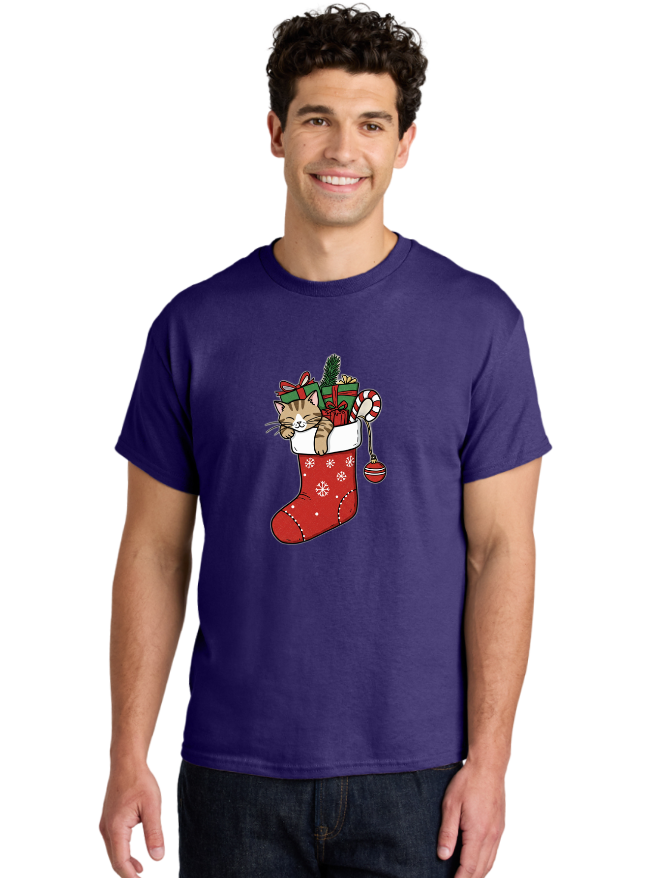 Cat-In-Christmas-Stocking-6 Men'S Graphic Tee, 100% Cotton, Comfortable Casual Summer Wear, Machine Washable, Vintage Camera, Old Camera, Antique Camera, Black Camera, Classic Photography, Photography Equipment, Nostalgic Device, Film Camera, Bal977