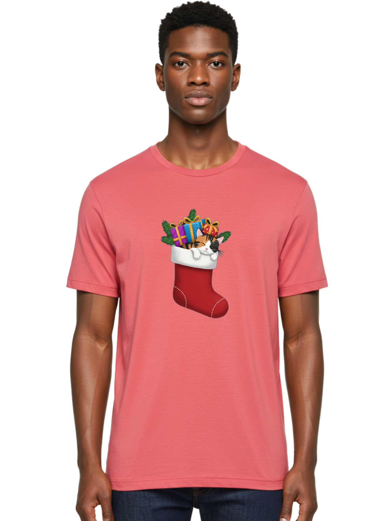 Cat-In-Christmas-Stocking-7 Men'S Graphic Tee, 100% Cotton, Comfortable Casual Summer Wear, Machine Washable, Vintage Camera, Old Camera, Antique Camera, Black Camera, Classic Photography, Photography Equipment, Nostalgic Device, Film Camera, Bal978
