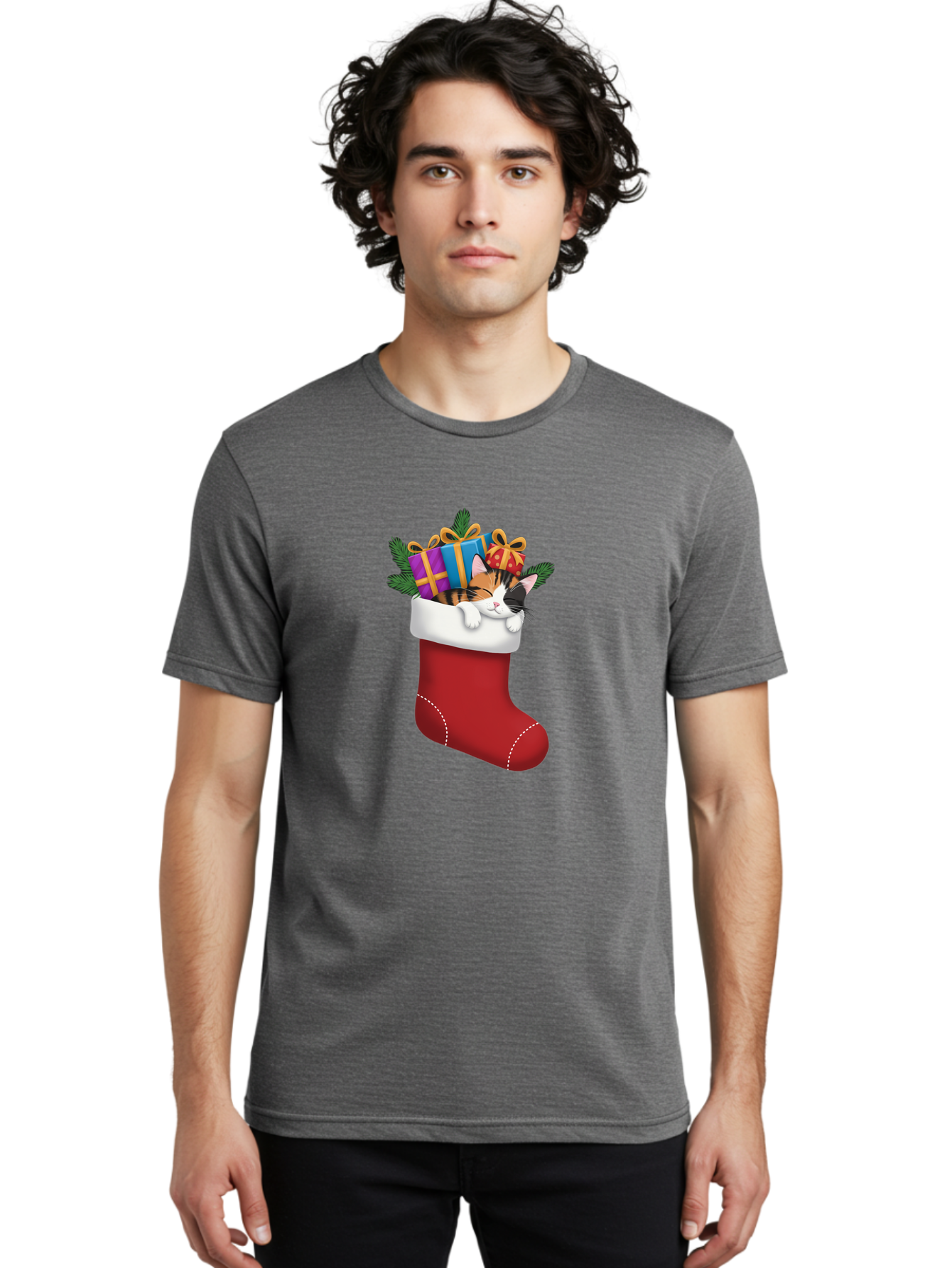 Cat-In-Christmas-Stocking-7 Men'S Graphic Tee, 100% Cotton, Comfortable Casual Summer Wear, Machine Washable, Vintage Camera, Old Camera, Antique Camera, Black Camera, Classic Photography, Photography Equipment, Nostalgic Device, Film Camera, Bal978