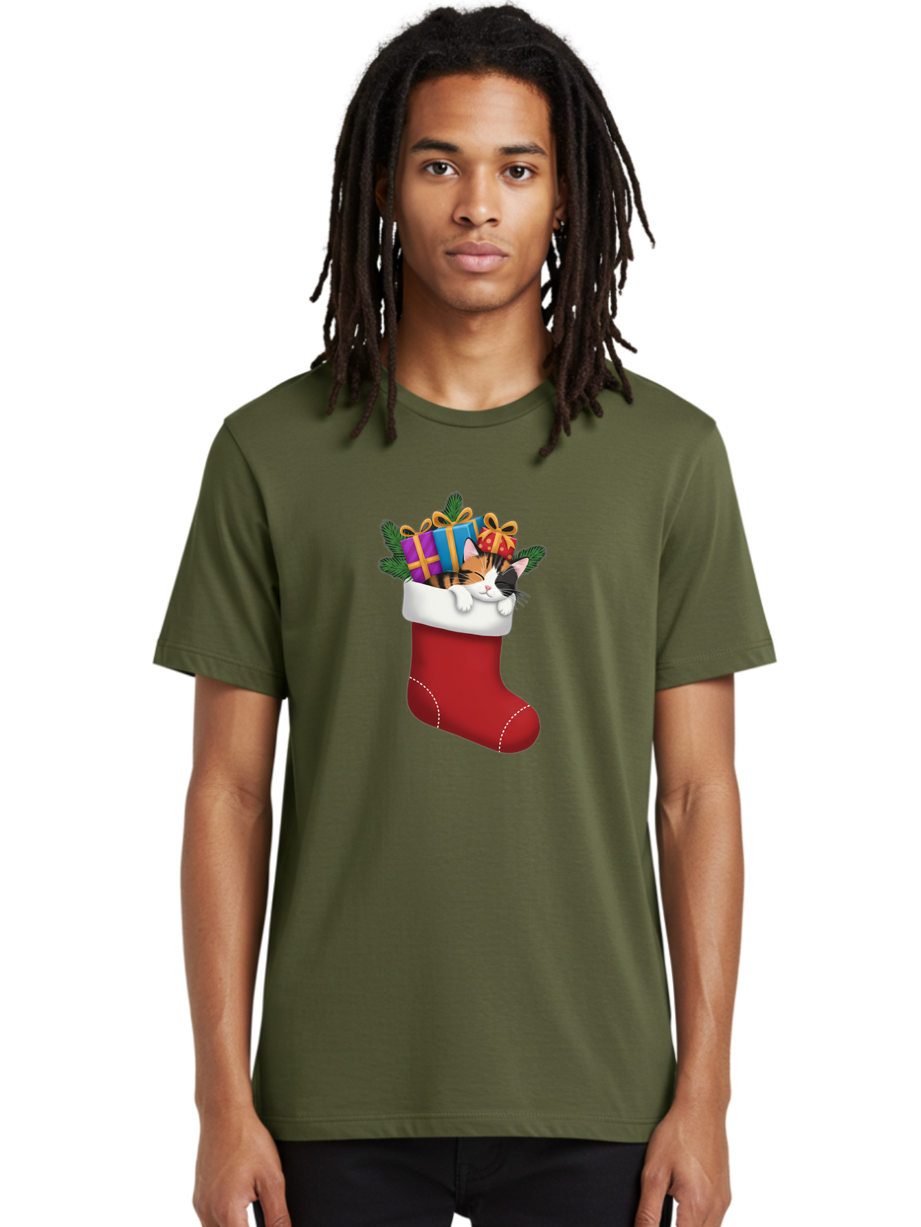 Cat-In-Christmas-Stocking-7 Men'S Graphic Tee, 100% Cotton, Comfortable Casual Summer Wear, Machine Washable, Vintage Camera, Old Camera, Antique Camera, Black Camera, Classic Photography, Photography Equipment, Nostalgic Device, Film Camera, Bal978
