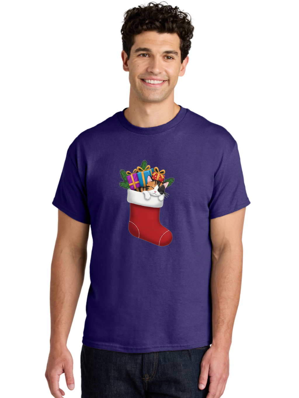 Cat-In-Christmas-Stocking-7 Men'S Graphic Tee, 100% Cotton, Comfortable Casual Summer Wear, Machine Washable, Vintage Camera, Old Camera, Antique Camera, Black Camera, Classic Photography, Photography Equipment, Nostalgic Device, Film Camera, Bal978