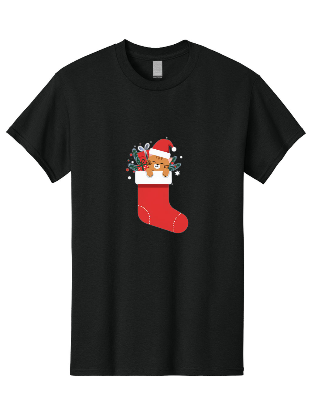 Cat-In-Christmas-Stocking Men'S Graphic Tee, 100% Cotton, Comfortable Casual Summer Wear, Machine Washable, Vintage Camera, Old Camera, Antique Camera, Black Camera, Classic Photography, Photography Equipment, Nostalgic Device, Film Camera, Bal979