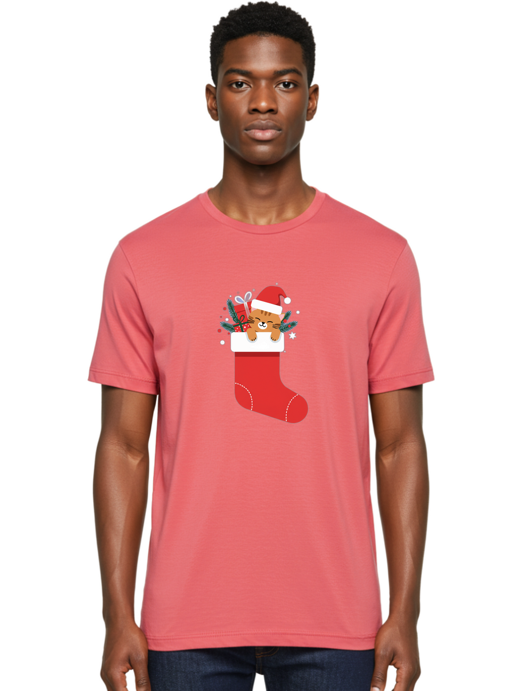 Cat-In-Christmas-Stocking Men'S Graphic Tee, 100% Cotton, Comfortable Casual Summer Wear, Machine Washable, Vintage Camera, Old Camera, Antique Camera, Black Camera, Classic Photography, Photography Equipment, Nostalgic Device, Film Camera, Bal979