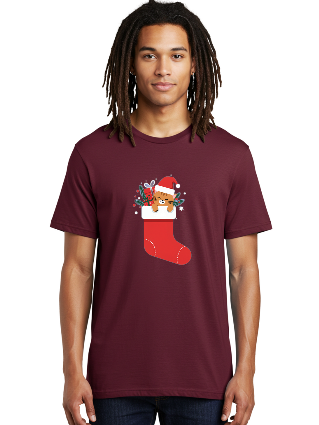 Cat-In-Christmas-Stocking Men'S Graphic Tee, 100% Cotton, Comfortable Casual Summer Wear, Machine Washable, Vintage Camera, Old Camera, Antique Camera, Black Camera, Classic Photography, Photography Equipment, Nostalgic Device, Film Camera, Bal979
