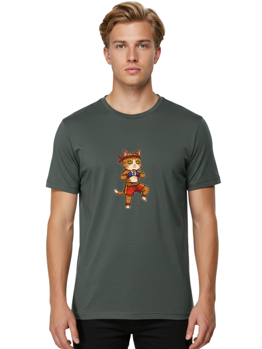 Cat-In-Fighting-Stance Men'S Graphic Tee, 100% Cotton, Comfortable Casual Summer Wear, Machine Washable, Vintage Camera, Old Camera, Antique Camera, Black Camera, Classic Photography, Photography Equipment, Nostalgic Device, Film Camera, Bal980