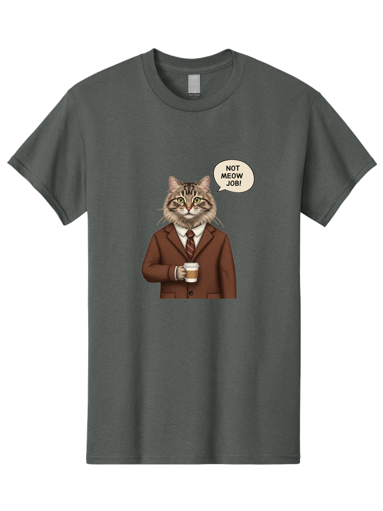 Cat-In-Suit-Not-Meow-Job Men'S Graphic Tee, 100% Cotton, Comfortable Casual Summer Wear, Machine Washable, Vintage Camera, Old Camera, Antique Camera, Black Camera, Classic Photography, Photography Equipment, Nostalgic Device, Film Camera, Bal981