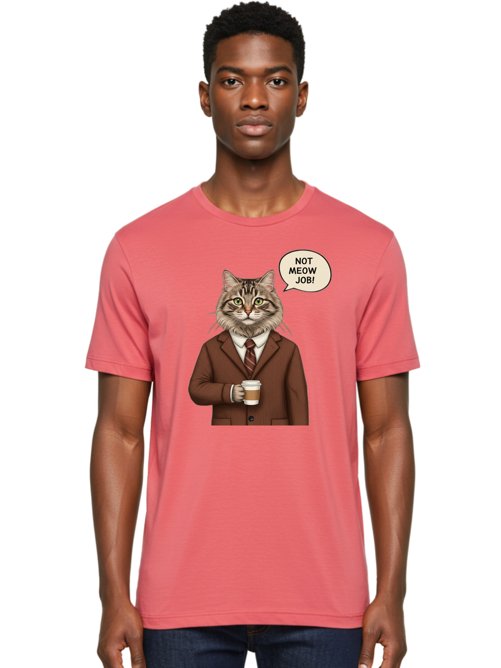 Cat-In-Suit-Not-Meow-Job Men'S Graphic Tee, 100% Cotton, Comfortable Casual Summer Wear, Machine Washable, Vintage Camera, Old Camera, Antique Camera, Black Camera, Classic Photography, Photography Equipment, Nostalgic Device, Film Camera, Bal981