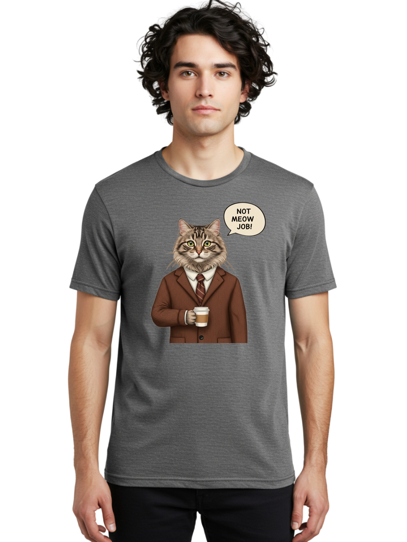 Cat-In-Suit-Not-Meow-Job Men'S Graphic Tee, 100% Cotton, Comfortable Casual Summer Wear, Machine Washable, Vintage Camera, Old Camera, Antique Camera, Black Camera, Classic Photography, Photography Equipment, Nostalgic Device, Film Camera, Bal981