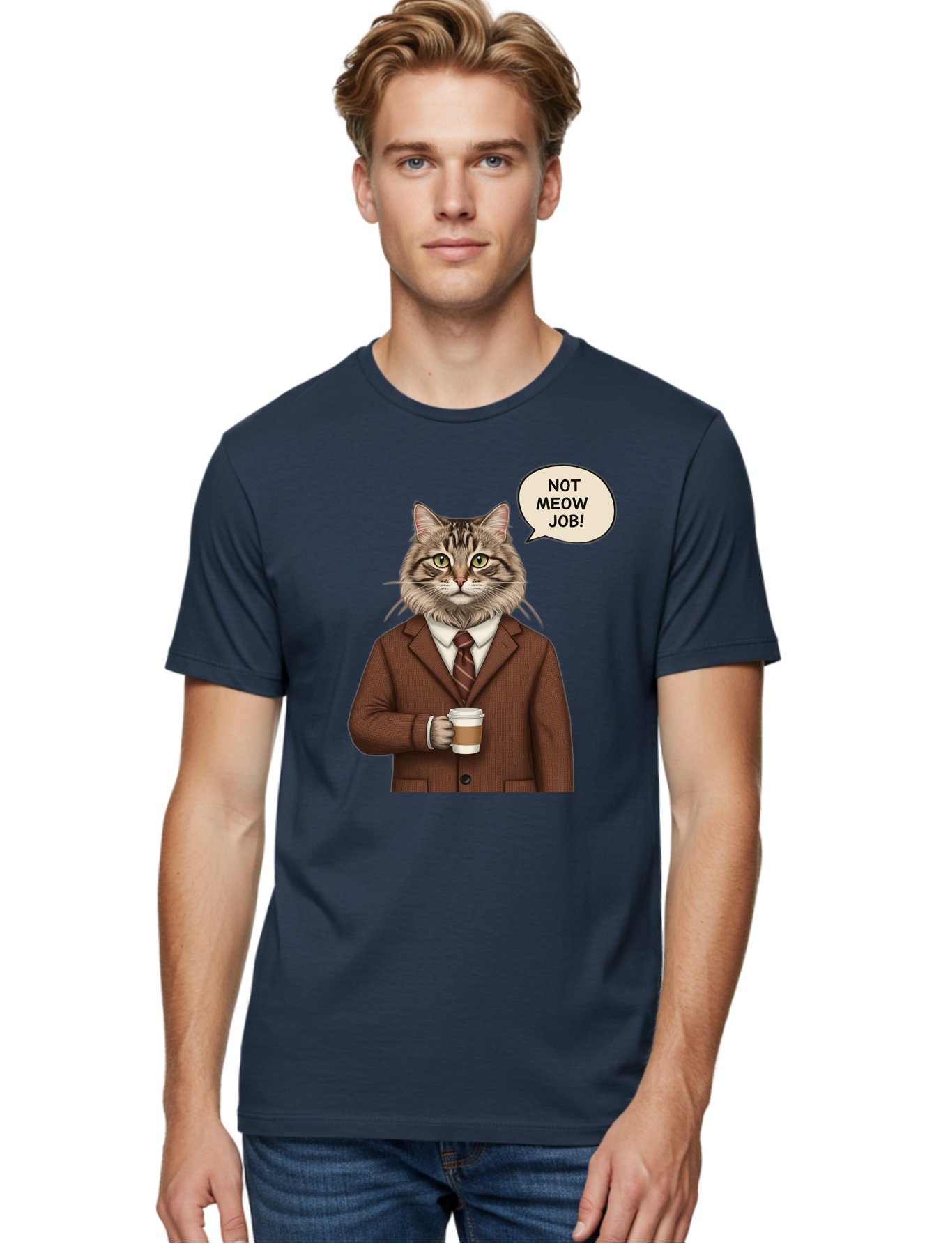 Cat-In-Suit-Not-Meow-Job Men'S Graphic Tee, 100% Cotton, Comfortable Casual Summer Wear, Machine Washable, Vintage Camera, Old Camera, Antique Camera, Black Camera, Classic Photography, Photography Equipment, Nostalgic Device, Film Camera, Bal981