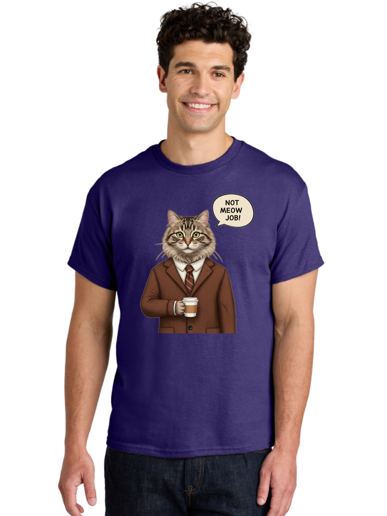 Cat-In-Suit-Not-Meow-Job Men'S Graphic Tee, 100% Cotton, Comfortable Casual Summer Wear, Machine Washable, Vintage Camera, Old Camera, Antique Camera, Black Camera, Classic Photography, Photography Equipment, Nostalgic Device, Film Camera, Bal981
