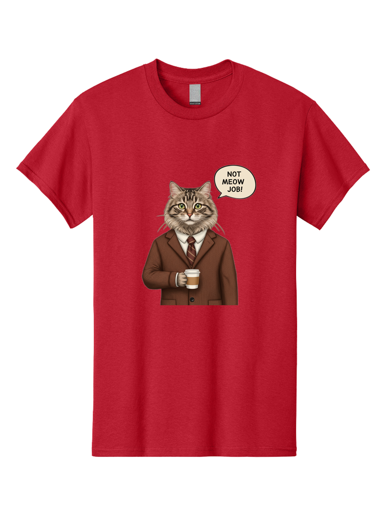 Cat-In-Suit-Not-Meow-Job Men'S Graphic Tee, 100% Cotton, Comfortable Casual Summer Wear, Machine Washable, Vintage Camera, Old Camera, Antique Camera, Black Camera, Classic Photography, Photography Equipment, Nostalgic Device, Film Camera, Bal981