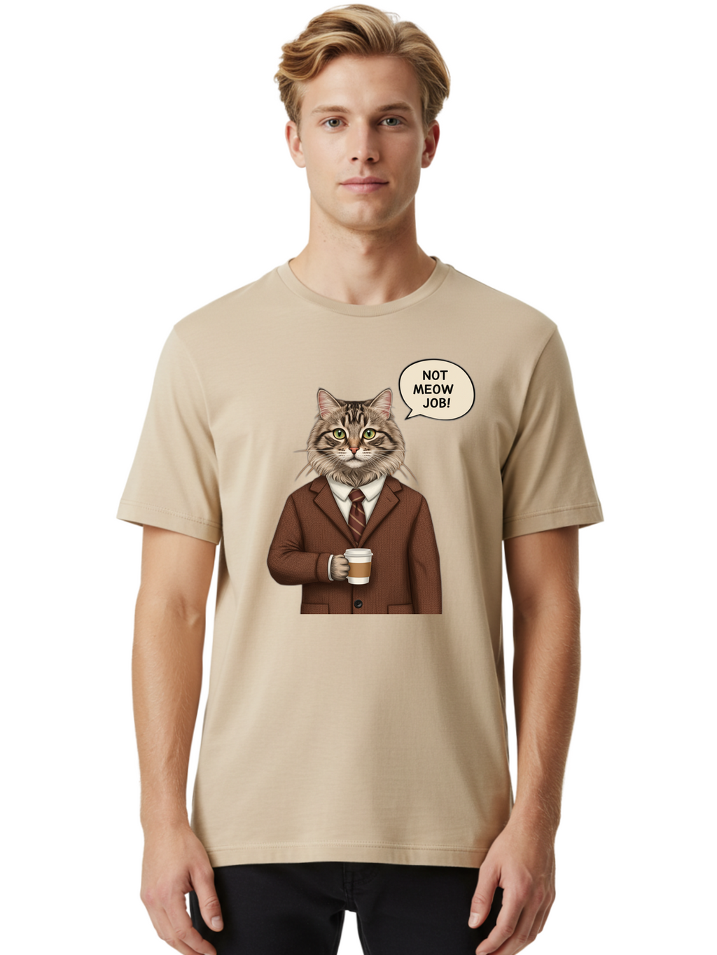 Cat-In-Suit-Not-Meow-Job Men'S Graphic Tee, 100% Cotton, Comfortable Casual Summer Wear, Machine Washable, Vintage Camera, Old Camera, Antique Camera, Black Camera, Classic Photography, Photography Equipment, Nostalgic Device, Film Camera, Bal981