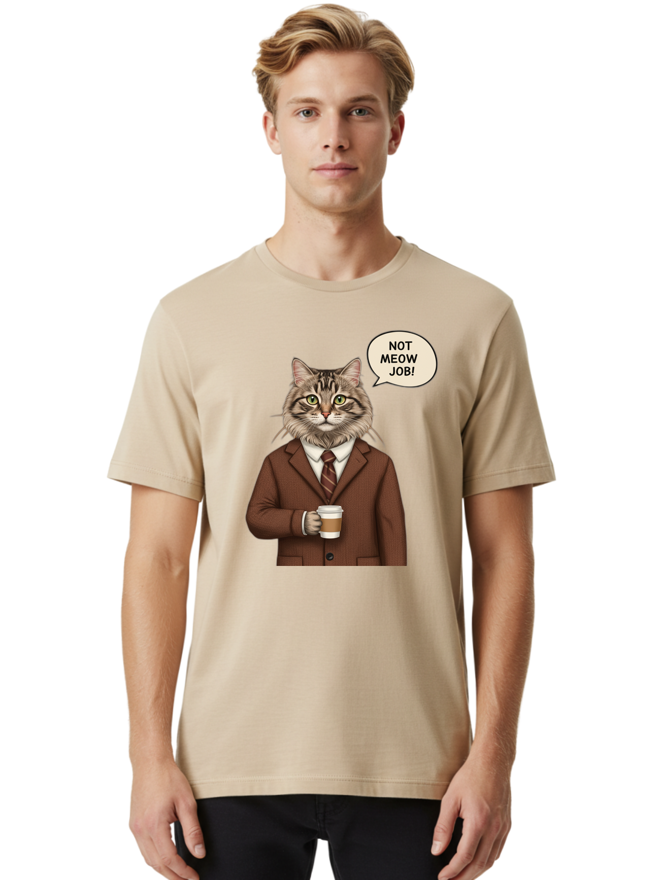 Cat-In-Suit-Not-Meow-Job Men'S Graphic Tee, 100% Cotton, Comfortable Casual Summer Wear, Machine Washable, Vintage Camera, Old Camera, Antique Camera, Black Camera, Classic Photography, Photography Equipment, Nostalgic Device, Film Camera, Bal981