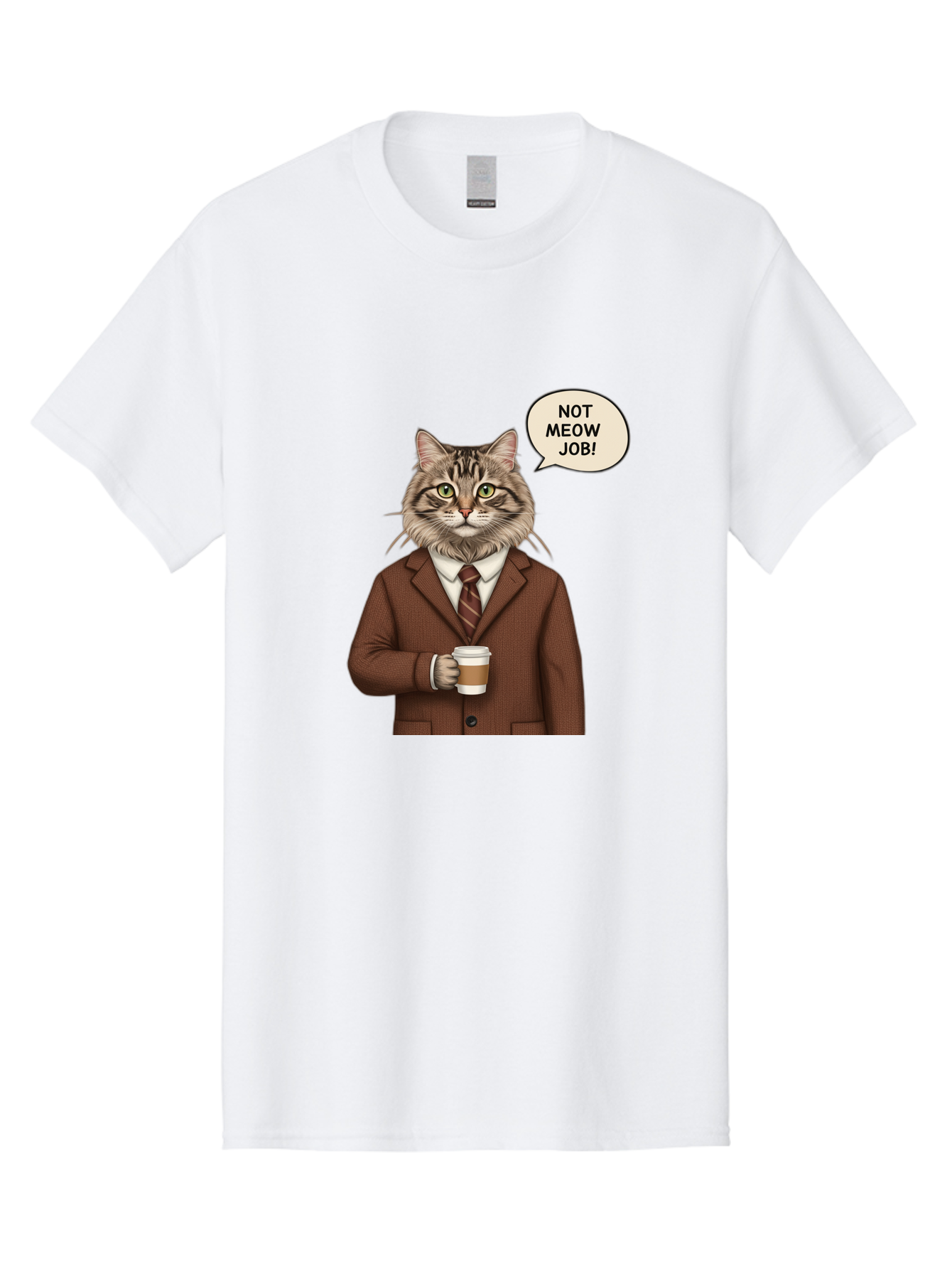 Cat-In-Suit-Not-Meow-Job Men'S Graphic Tee, 100% Cotton, Comfortable Casual Summer Wear, Machine Washable, Vintage Camera, Old Camera, Antique Camera, Black Camera, Classic Photography, Photography Equipment, Nostalgic Device, Film Camera, Bal981