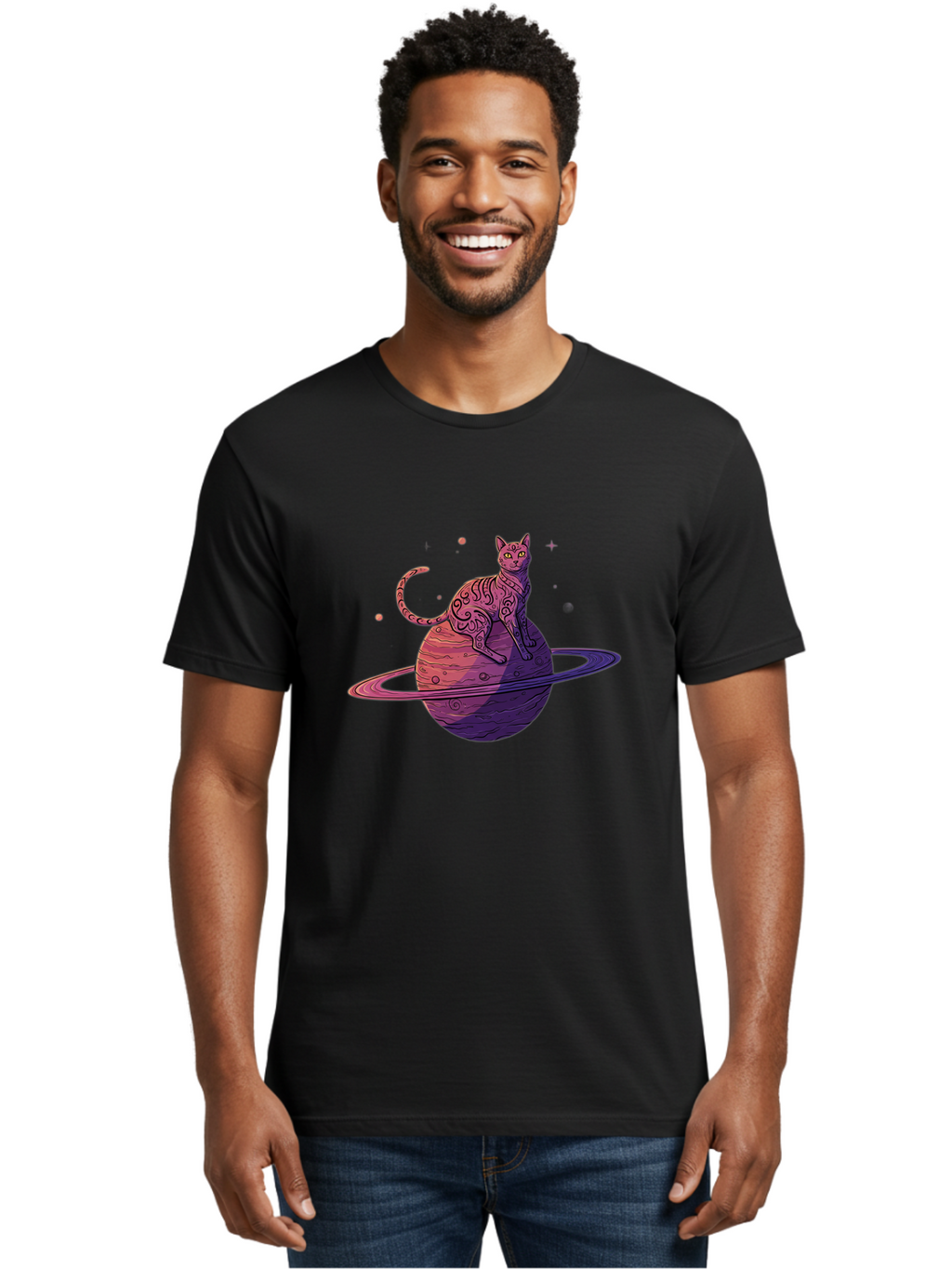 Cat-On-Planet-1 Men'S Graphic Tee, 100% Cotton, Comfortable Casual Summer Wear, Machine Washable, Vintage Camera, Old Camera, Antique Camera, Black Camera, Classic Photography, Photography Equipment, Nostalgic Device, Film Camera, Camera Art Bal983