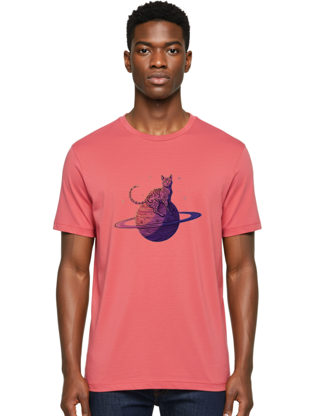 Cat-On-Planet-1 Men'S Graphic Tee, 100% Cotton, Comfortable Casual Summer Wear, Machine Washable, Vintage Camera, Old Camera, Antique Camera, Black Camera, Classic Photography, Photography Equipment, Nostalgic Device, Film Camera, Camera Art Bal983